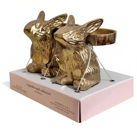 Cupcakes and Cashmere Gold Rabbit Bunny Candle Holder Spring Easter Viral Decor - Trendiez U ♥