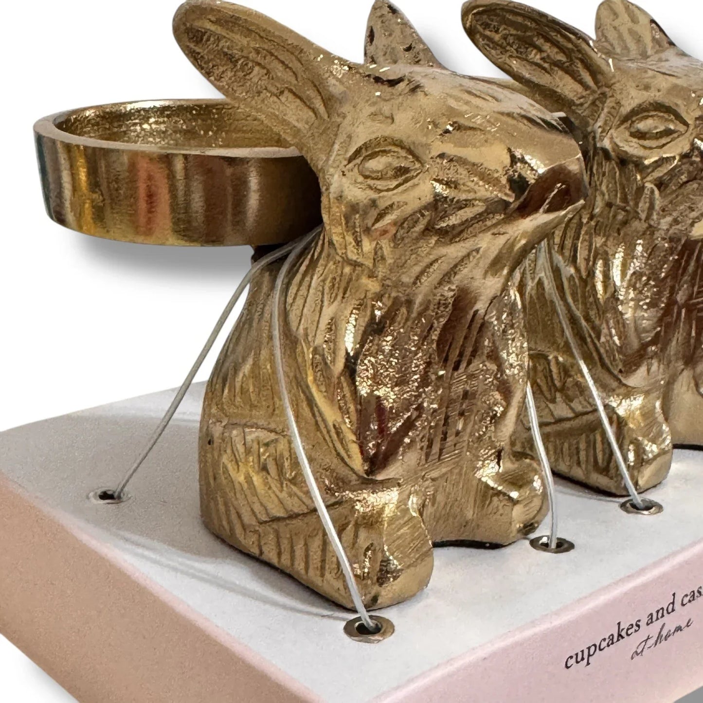 Cupcakes and Cashmere Gold Rabbit Bunny Candle Holder Spring Easter Viral Decor - Trendiez U ♥