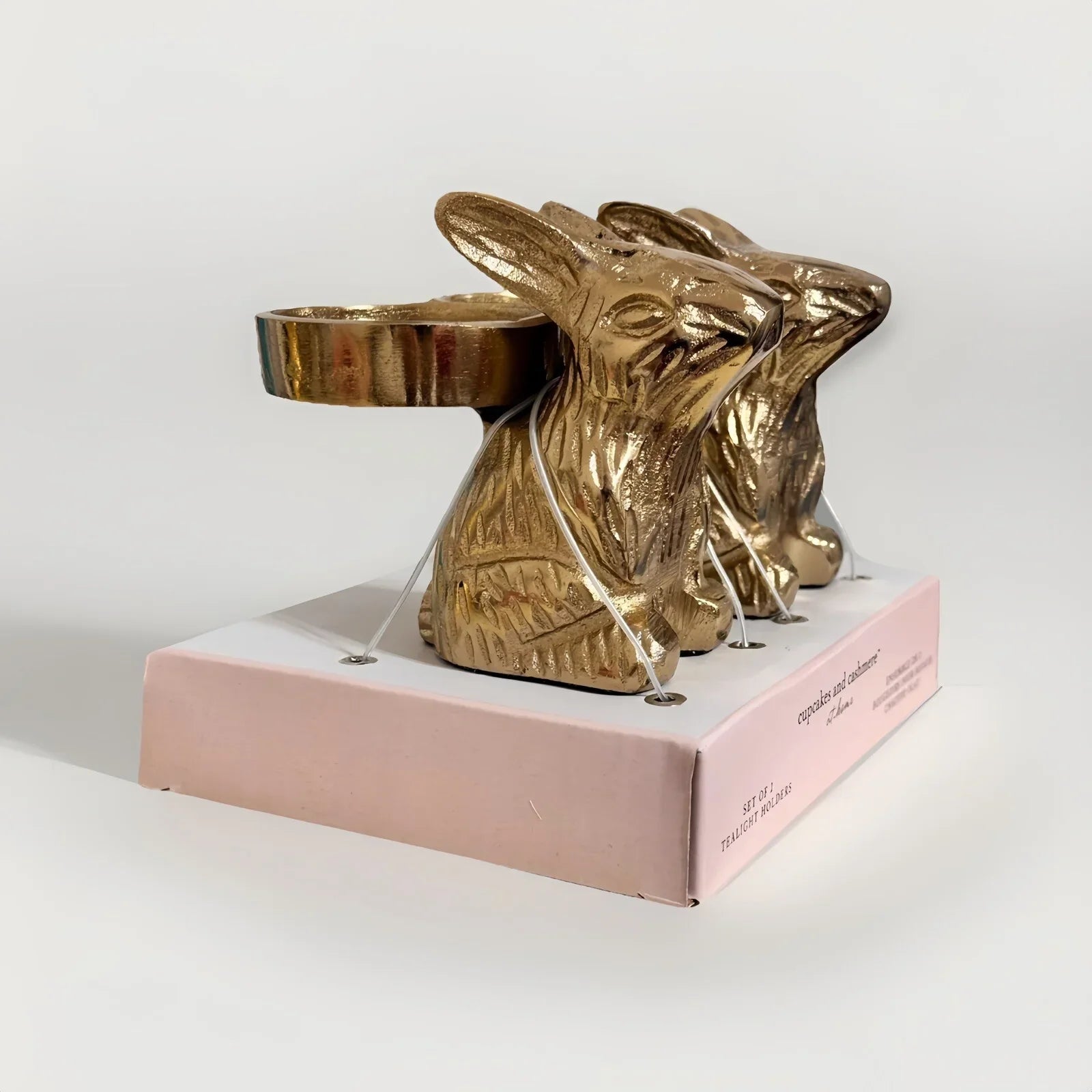 Cupcakes and Cashmere Gold Rabbit Bunny Candle Holder Spring Easter Viral Decor - Trendiez U ♥