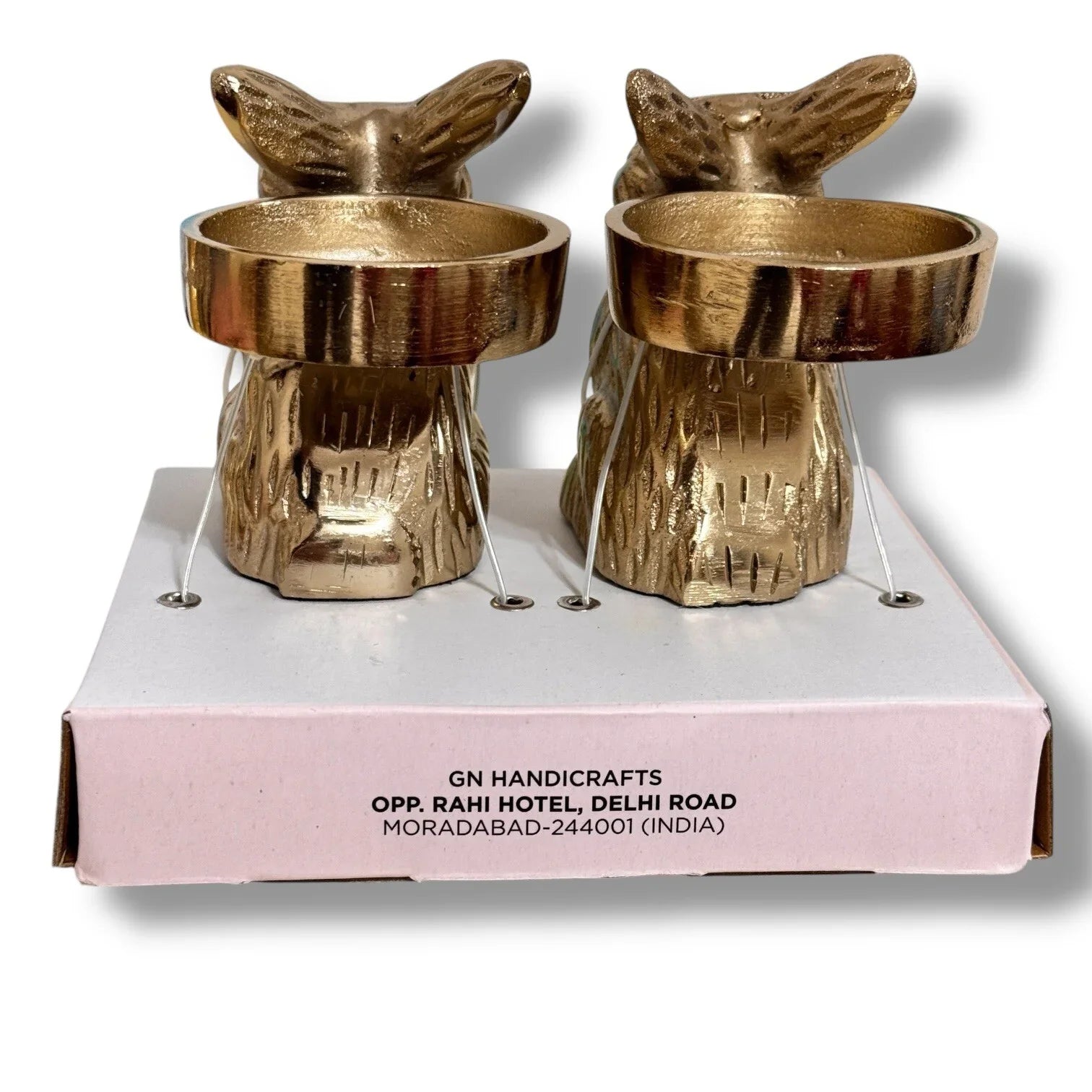 Cupcakes and Cashmere Gold Rabbit Bunny Candle Holder Spring Easter Viral Decor - Trendiez U ♥