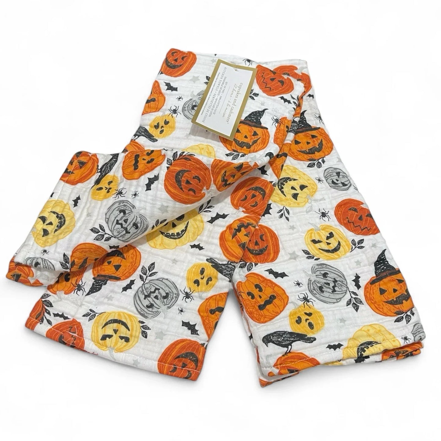 Cupcakes and Cashmere Kitchen Towel Set 2-Piece Halloween Pumpkin - Trendiez U ♥