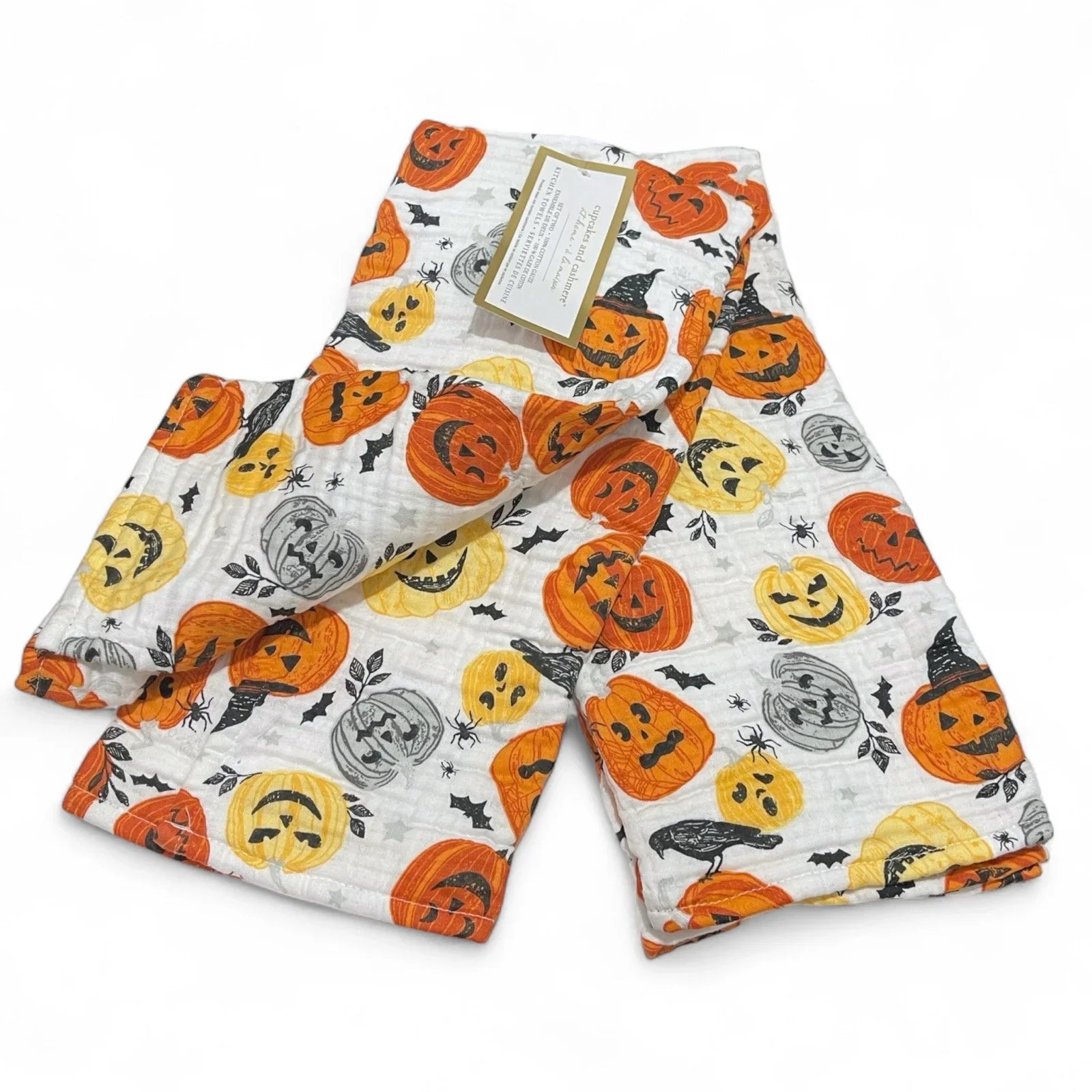 Cupcakes and Cashmere Kitchen Towel Set 2-Piece Halloween Pumpkin - Trendiez U ♥