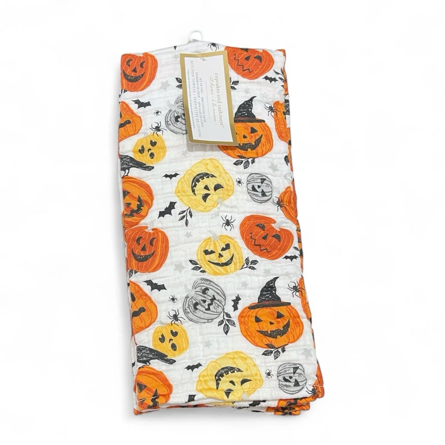 Cupcakes and Cashmere Kitchen Towel Set 2-Piece Halloween Pumpkin - Trendiez U ♥