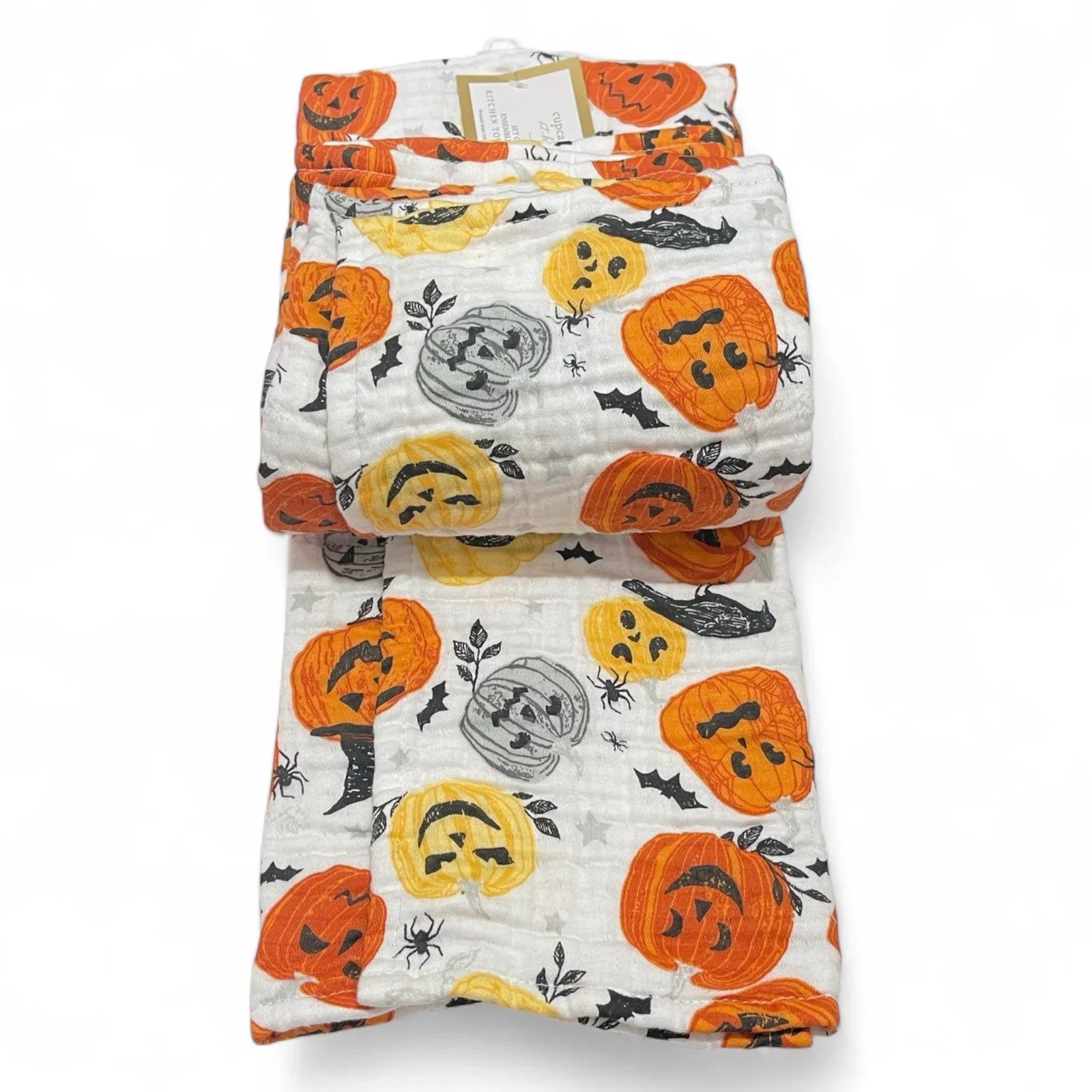 Cupcakes and Cashmere Kitchen Towel Set 2-Piece Halloween Pumpkin - Trendiez U ♥