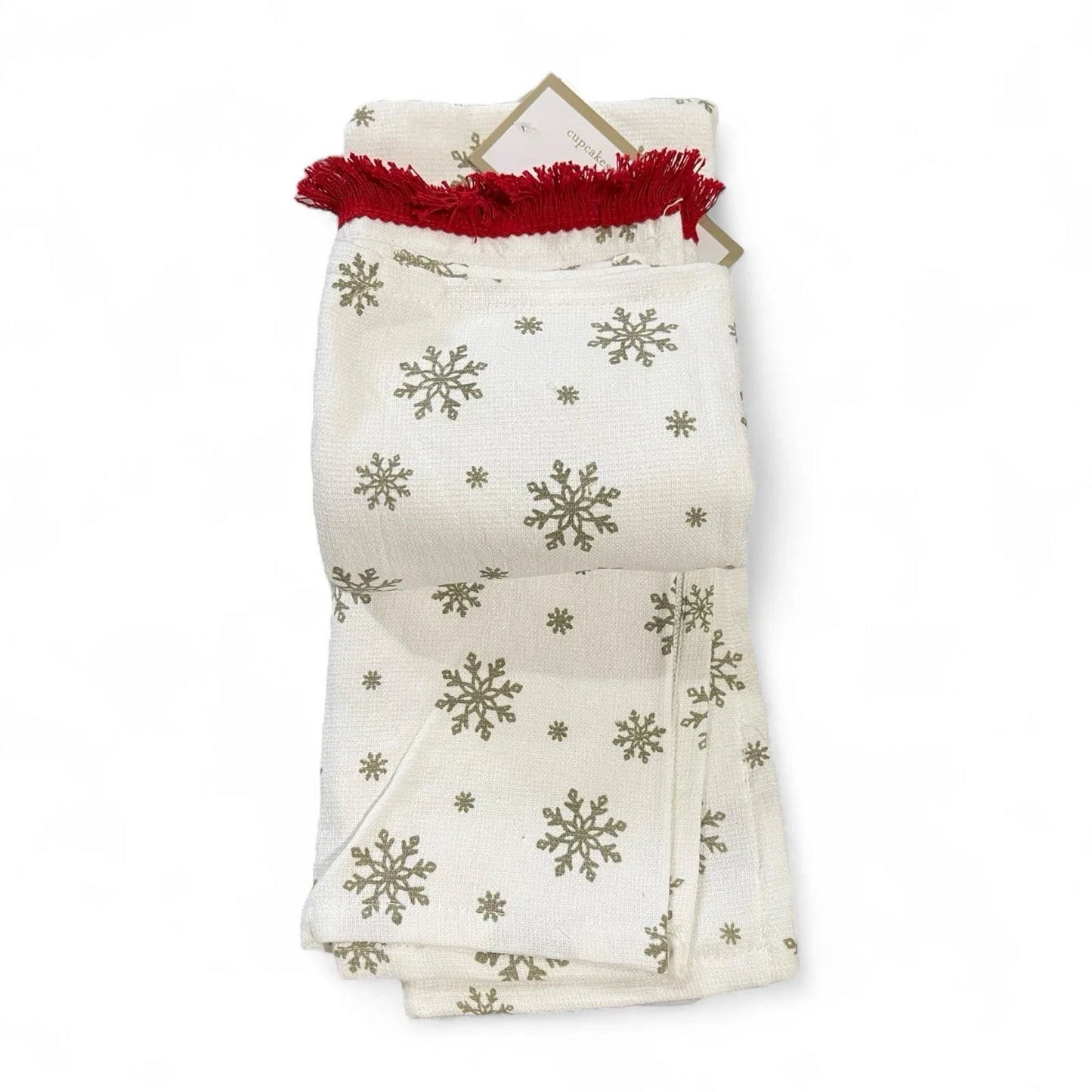 Cupcakes and Cashmere Kitchen Towel Set — 3pc, Nutcracker Embroidered, Fringed Trim - Trendiez U ♥