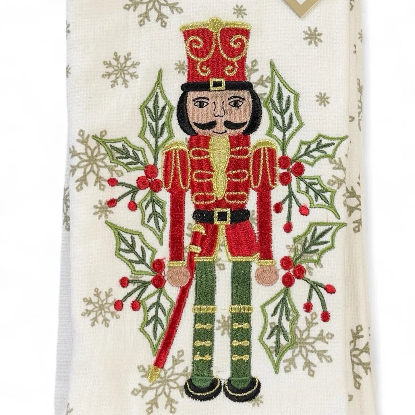 Cupcakes and Cashmere Kitchen Towel Set — 3pc, Nutcracker Embroidered, Fringed Trim - Trendiez U ♥