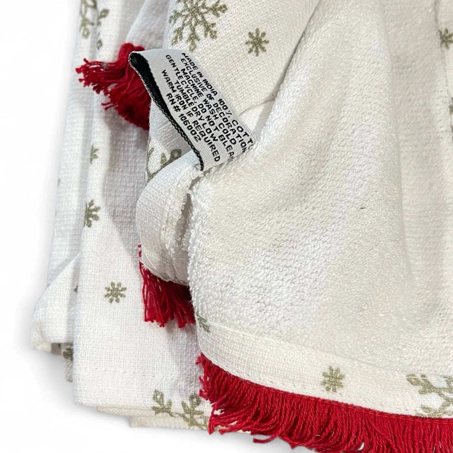 Cupcakes and Cashmere Kitchen Towel Set — 3pc, Nutcracker Embroidered, Fringed Trim - Trendiez U ♥