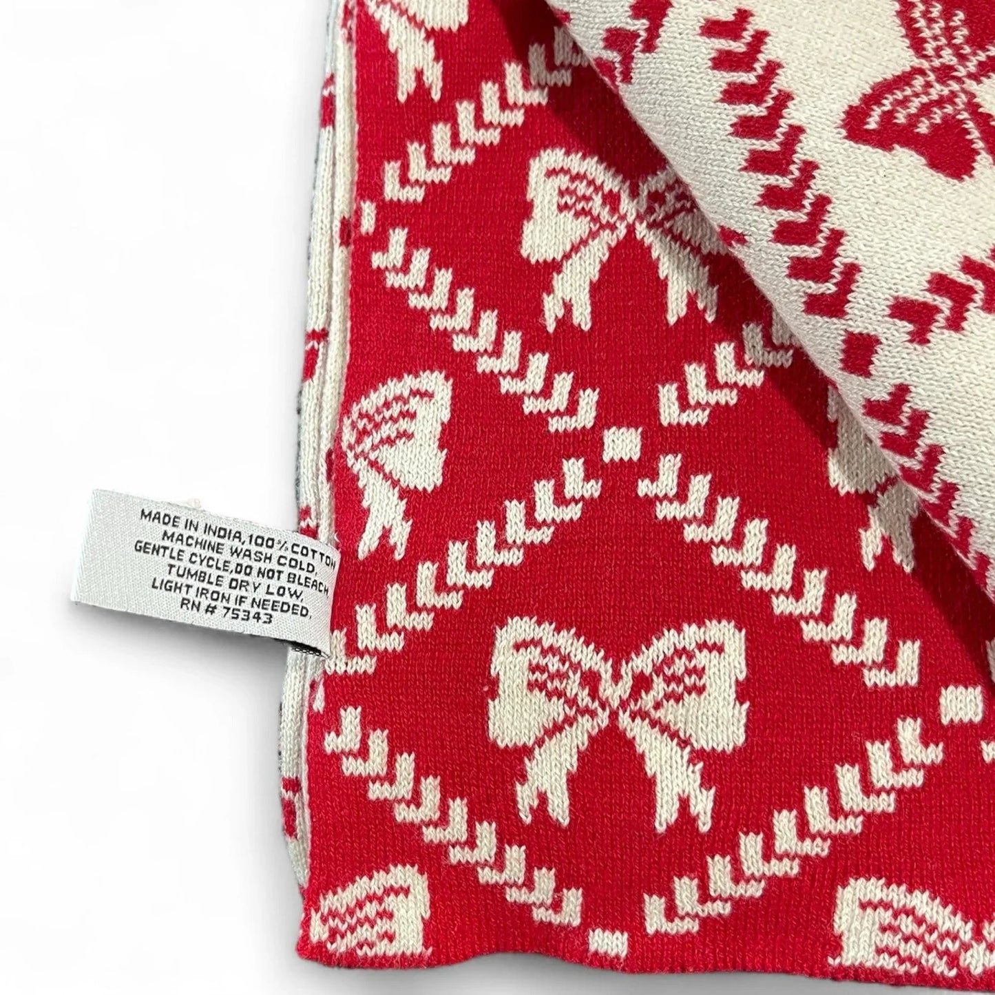 Cupcakes and Cashmere Kitchen Towel Set - Heavy Knit Sweater Red Christmas Bows - Trendiez U ♥