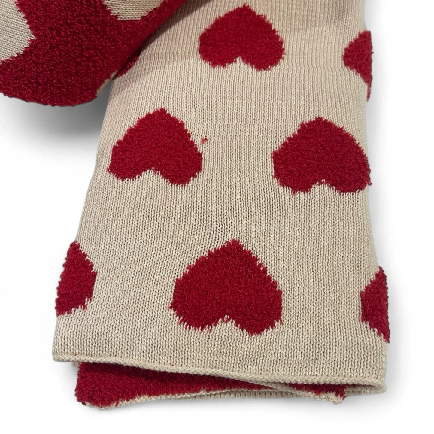 Cupcakes and Cashmere Kitchen Towels – 2-Pack Red & Cream Heart Knit - Trendiez U ♥