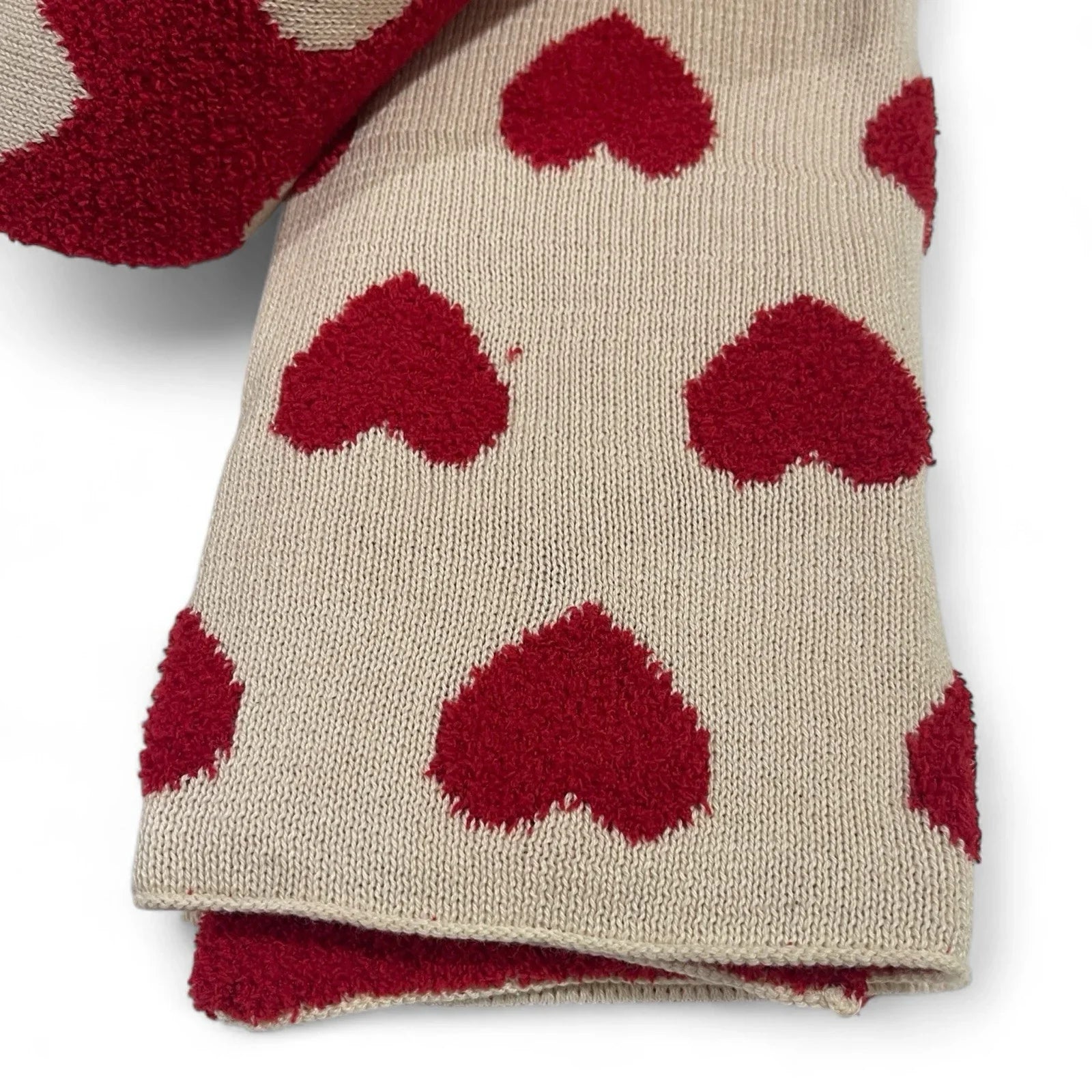 Cupcakes and Cashmere Kitchen Towels – 2-Pack Red & Cream Heart Knit - Trendiez U ♥