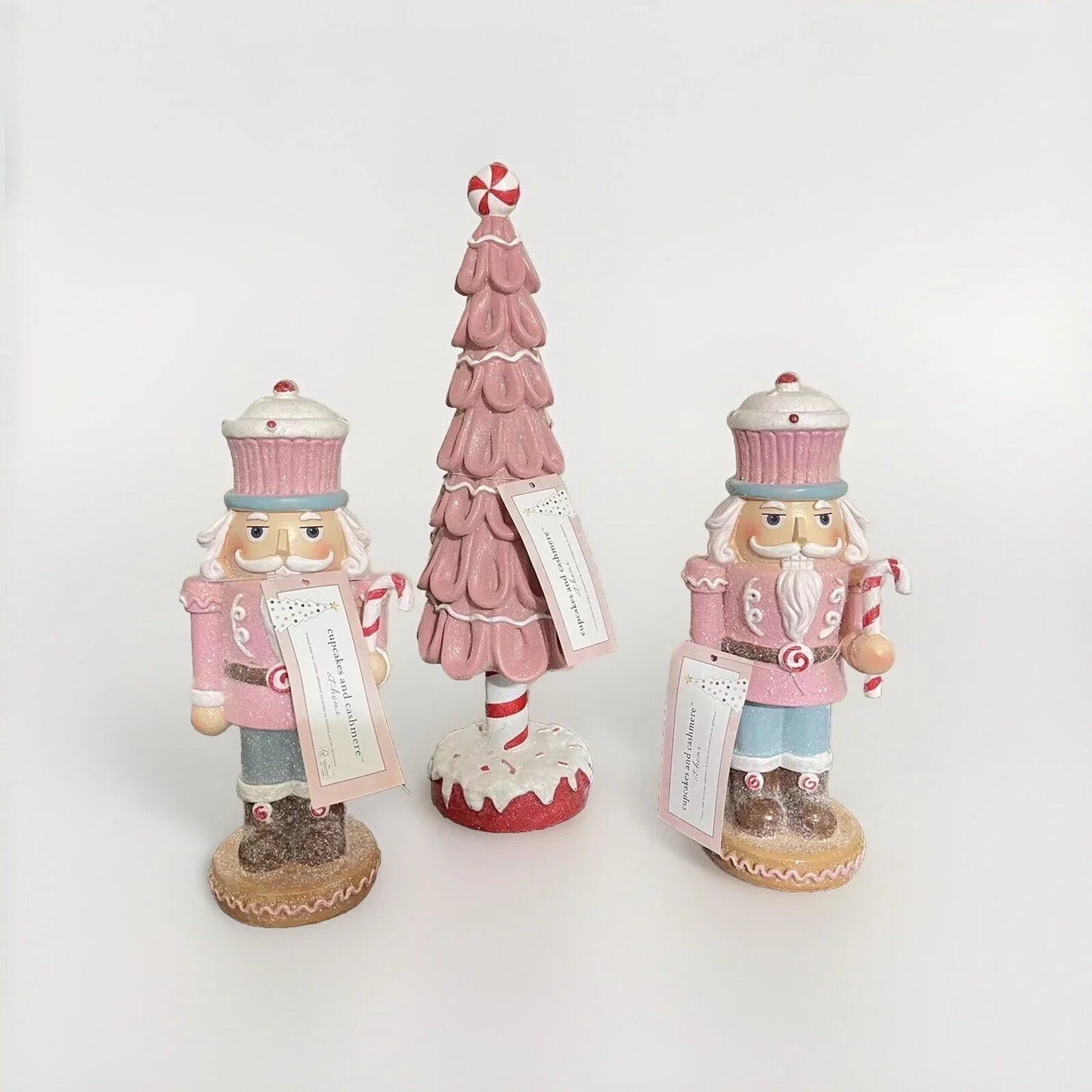 Cupcakes and Cashmere Nutcracker Christmas Tree Set Pastel Pink Pinkmas Holiday - Trendiez U ♥