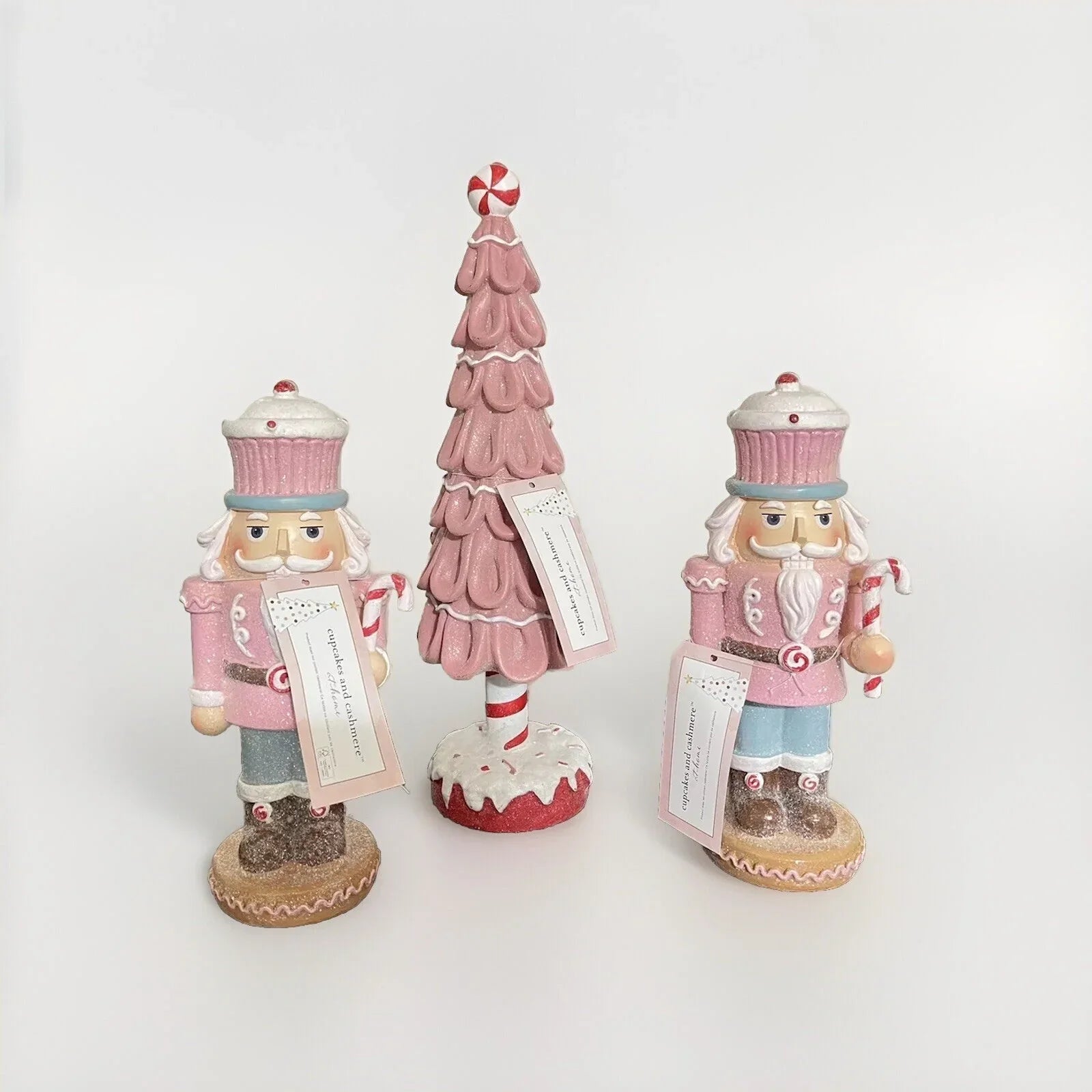 Cupcakes and Cashmere Nutcracker Christmas Tree Set Pastel Pink Pinkmas Holiday - Trendiez U ♥