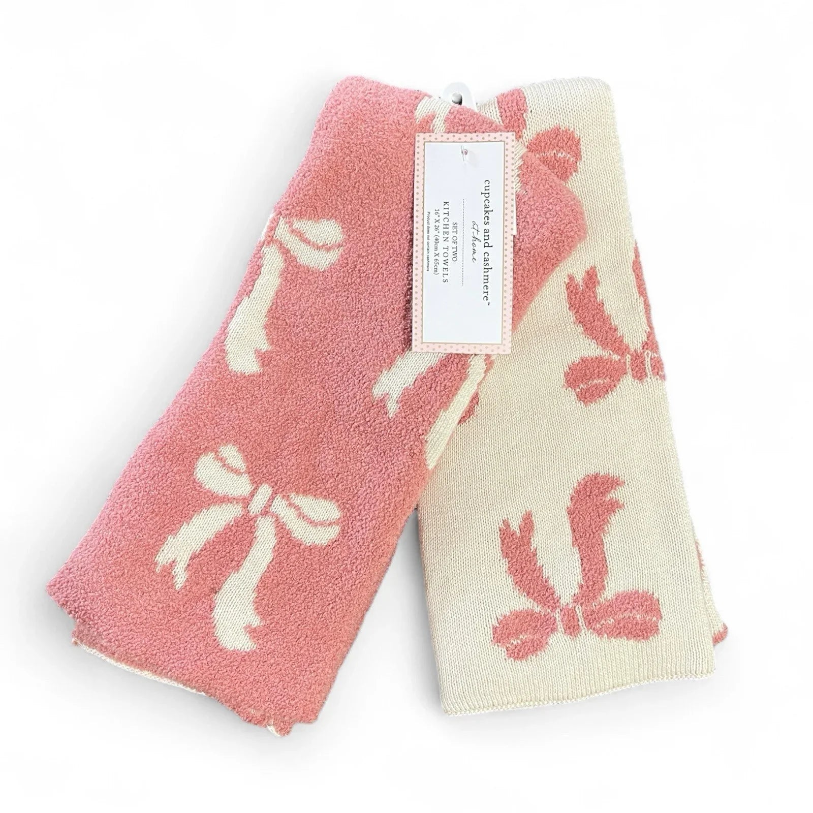 Cupcakes and Cashmere Pastel Pink Knit Kitchen Towel Set - Trendiez U ♥