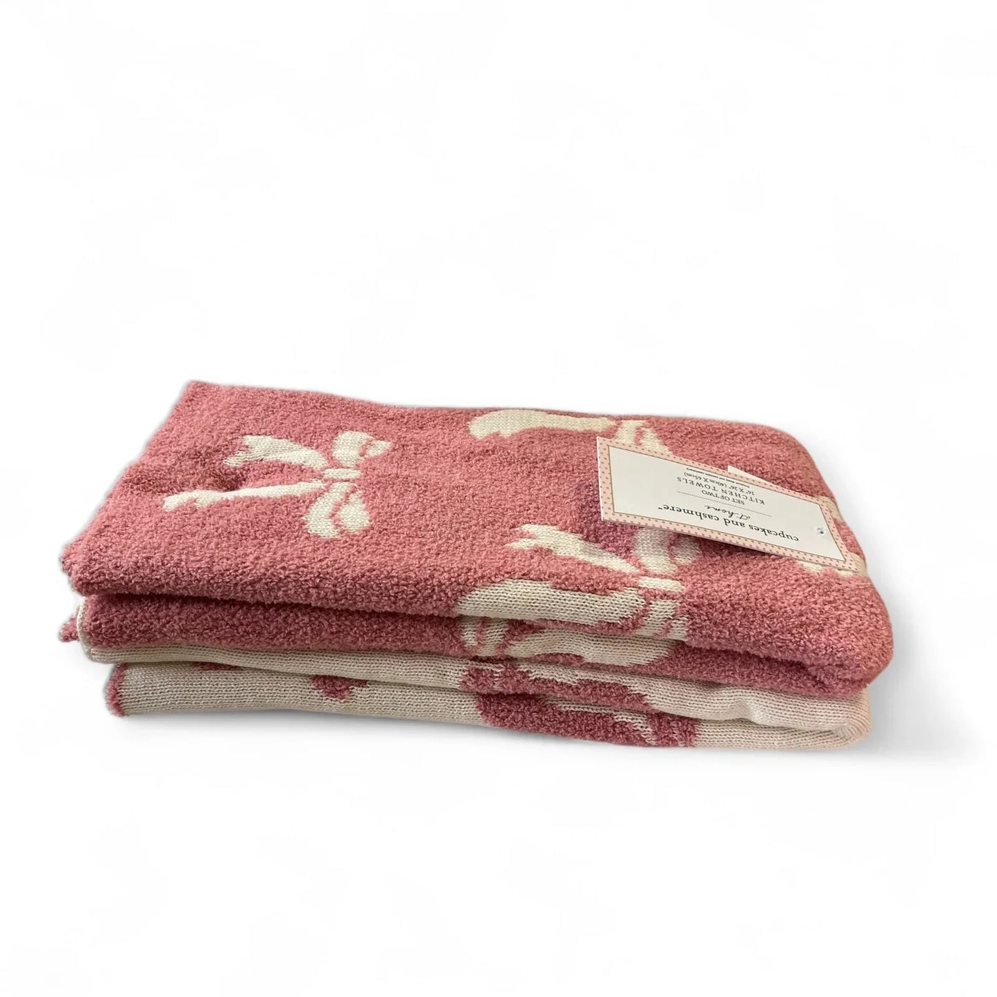 Cupcakes and Cashmere Pastel Pink Knit Kitchen Towel Set - Trendiez U ♥