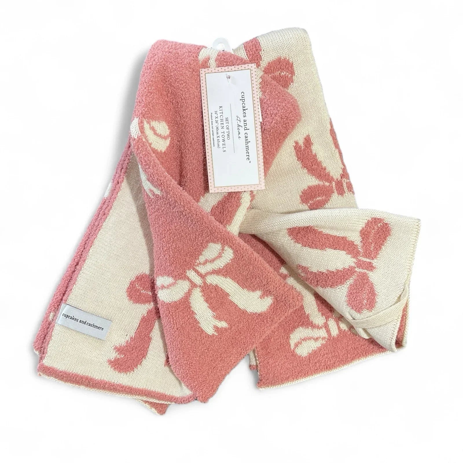 Cupcakes and Cashmere Pastel Pink Knit Kitchen Towel Set - Trendiez U ♥