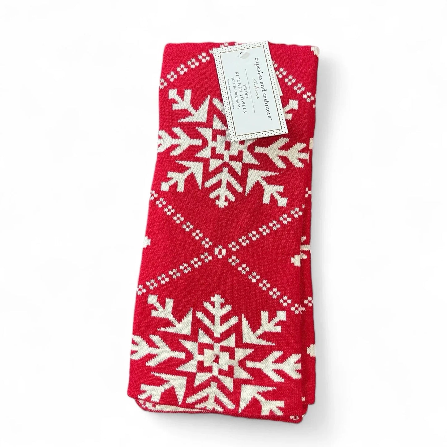Cupcakes and Cashmere Snowflake Christmas Knit Kitchen Towels – 3 Pack - Trendiez U ♥