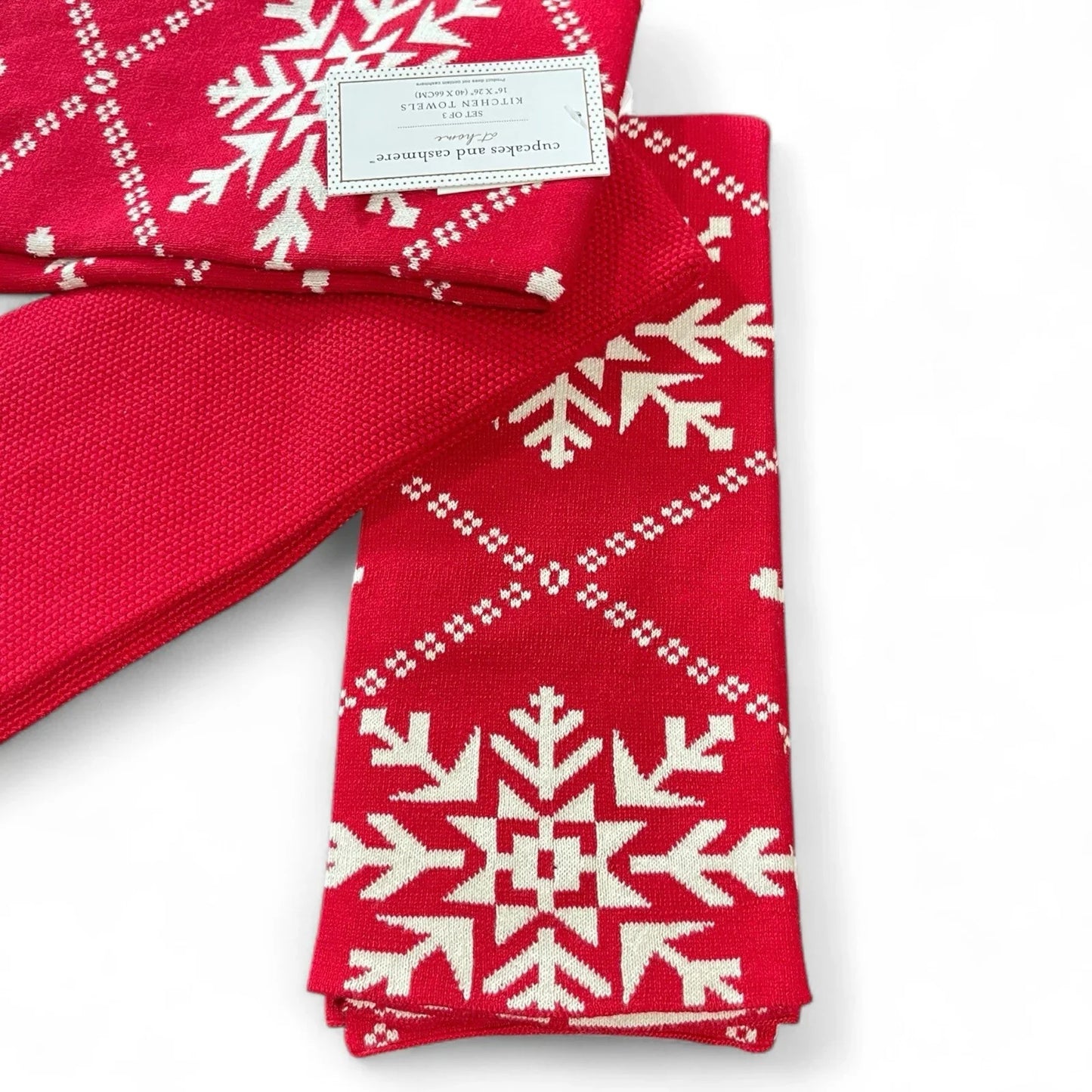 Cupcakes and Cashmere Snowflake Christmas Knit Kitchen Towels – 3 Pack - Trendiez U ♥