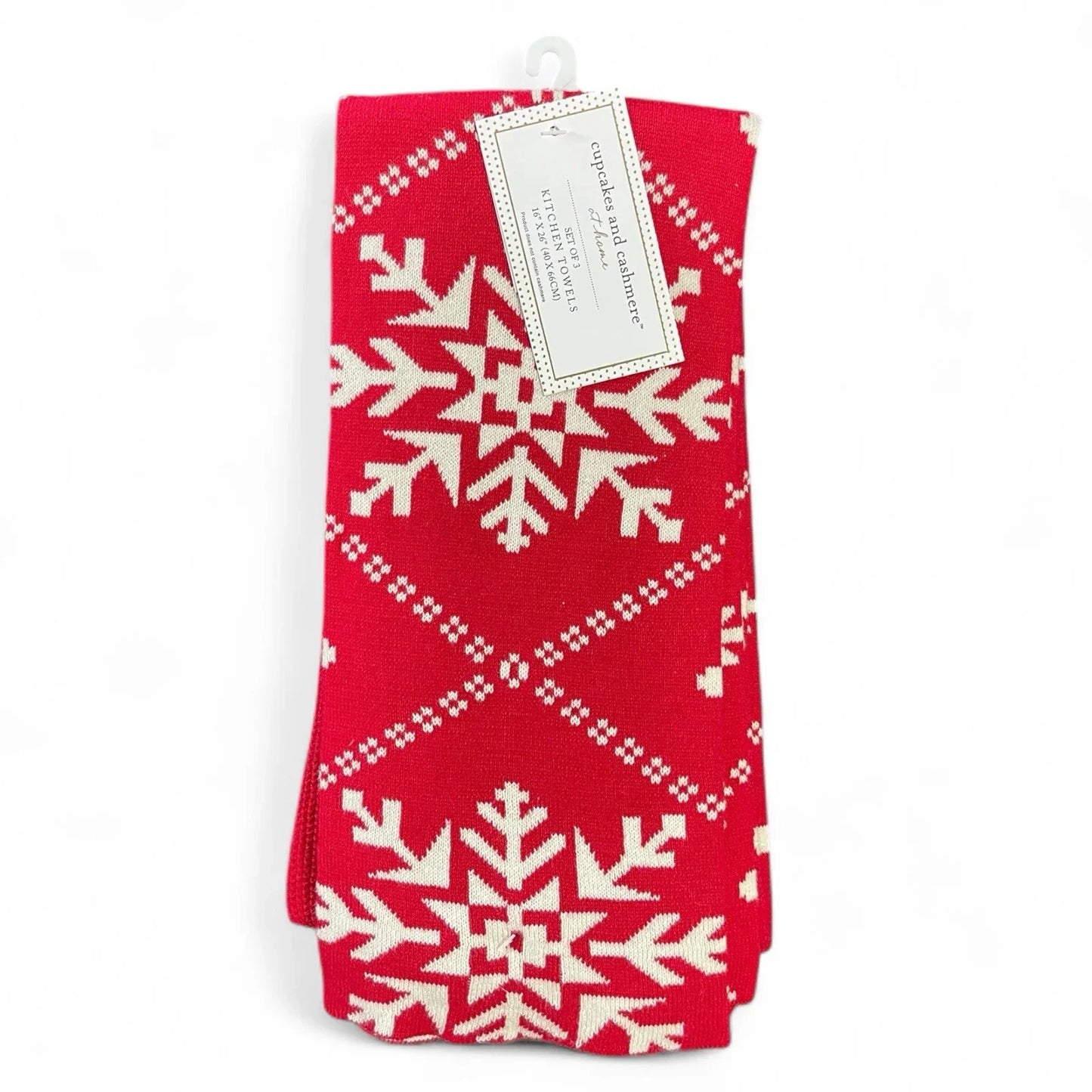 Cupcakes and Cashmere Snowflake Christmas Knit Kitchen Towels – 3 Pack - Trendiez U ♥