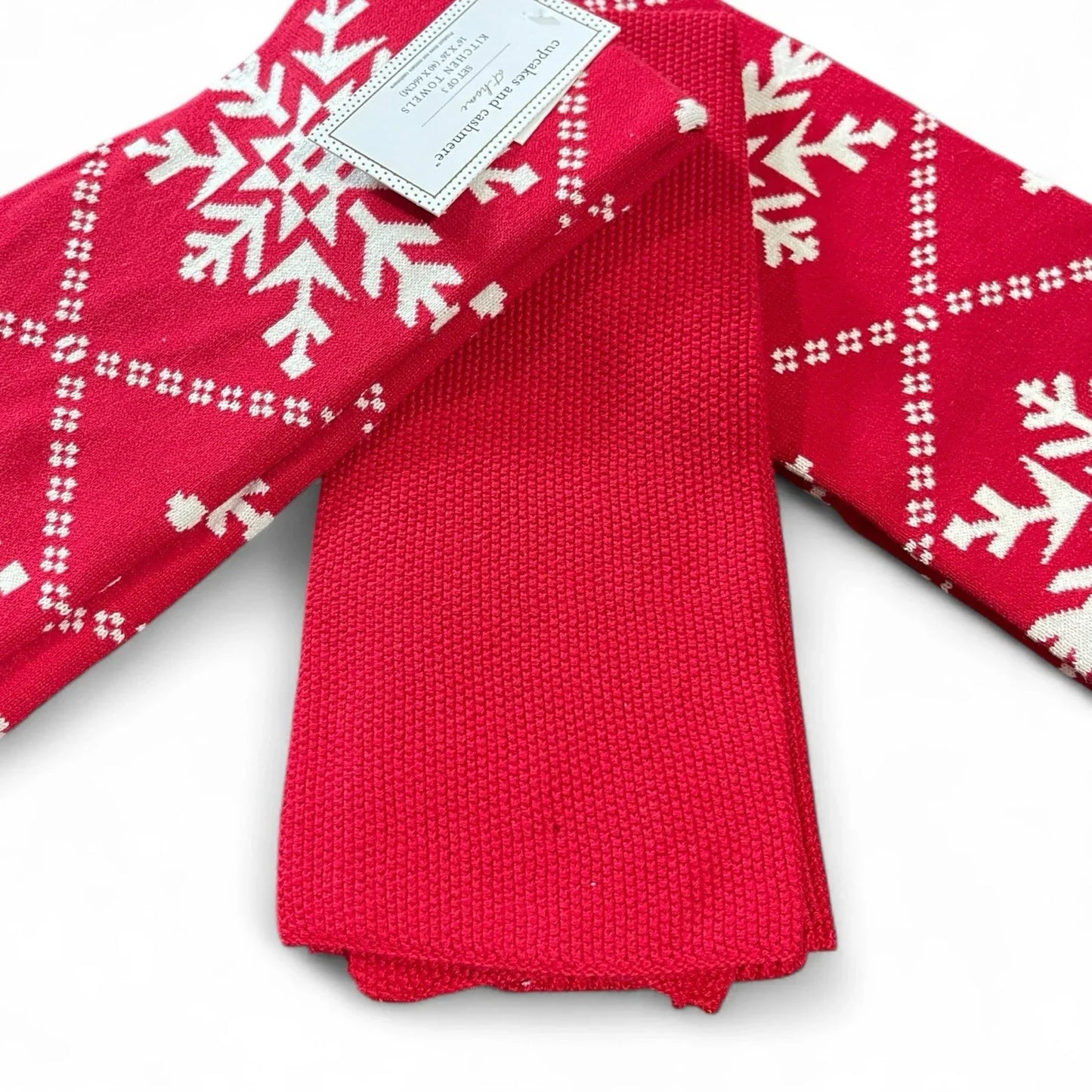 Cupcakes and Cashmere Snowflake Christmas Knit Kitchen Towels – 3 Pack - Trendiez U ♥