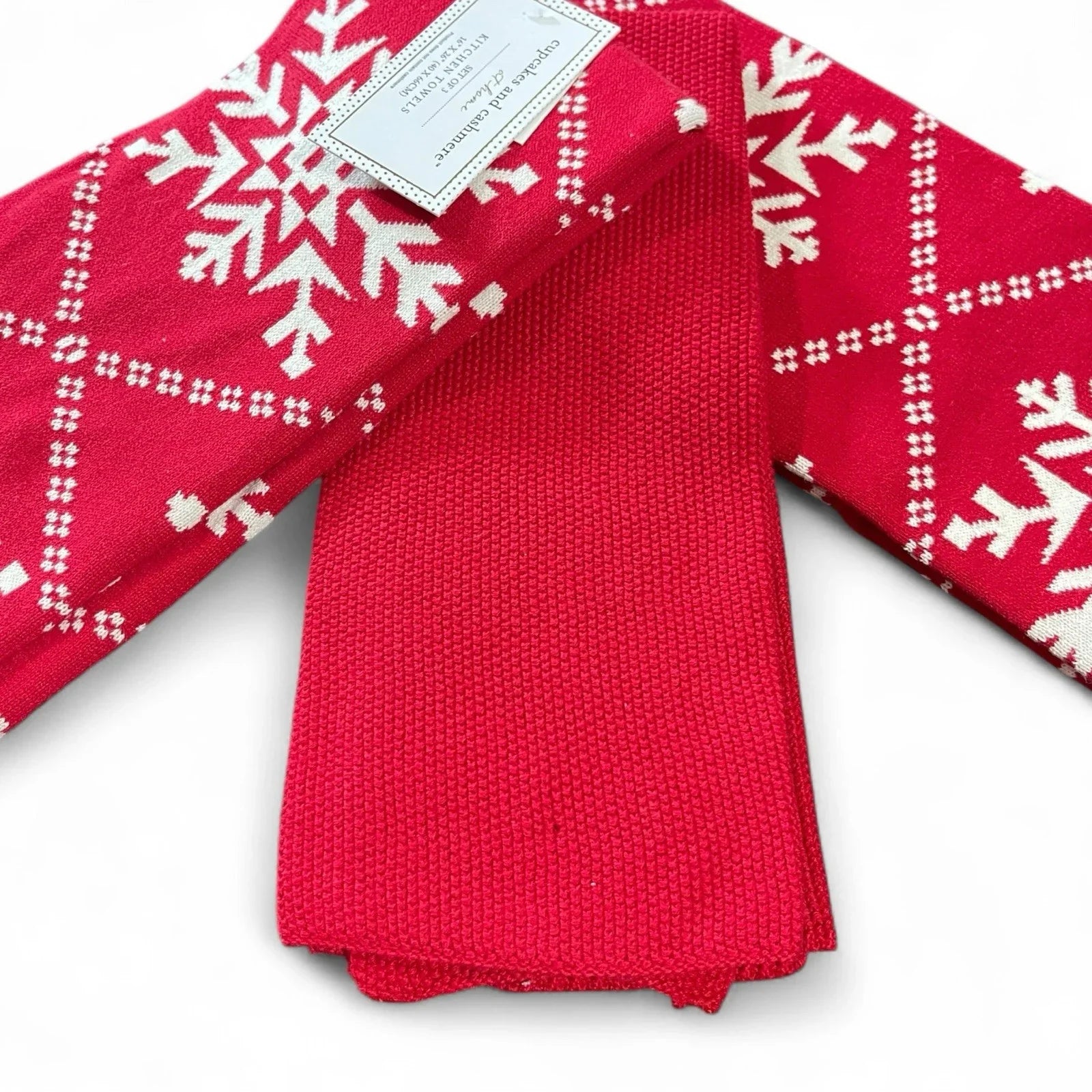 Cupcakes and Cashmere Snowflake Christmas Knit Kitchen Towels – 3 Pack - Trendiez U ♥