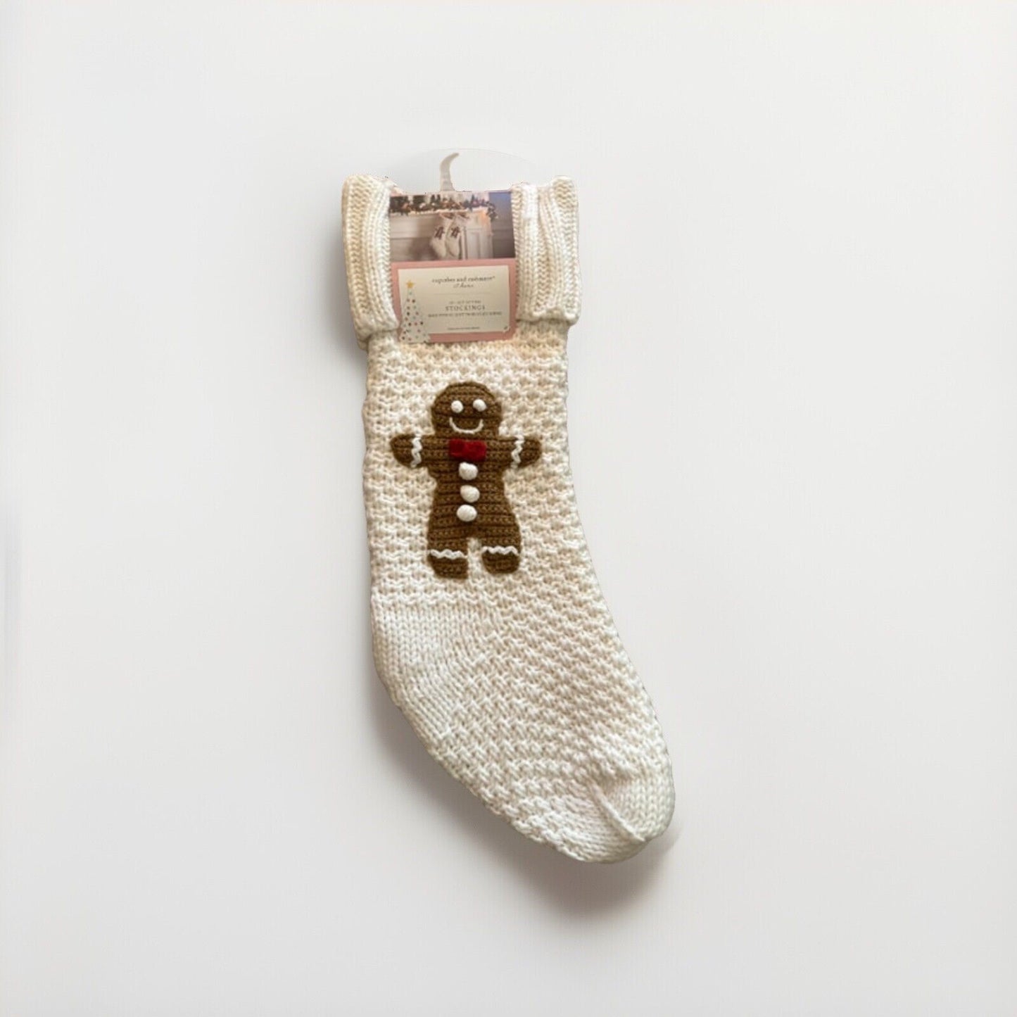 Cupcakes and Cashmere Soft White Knit Christmas Gingerbread Stockings Set Of 2 - Trendiez U ♥
