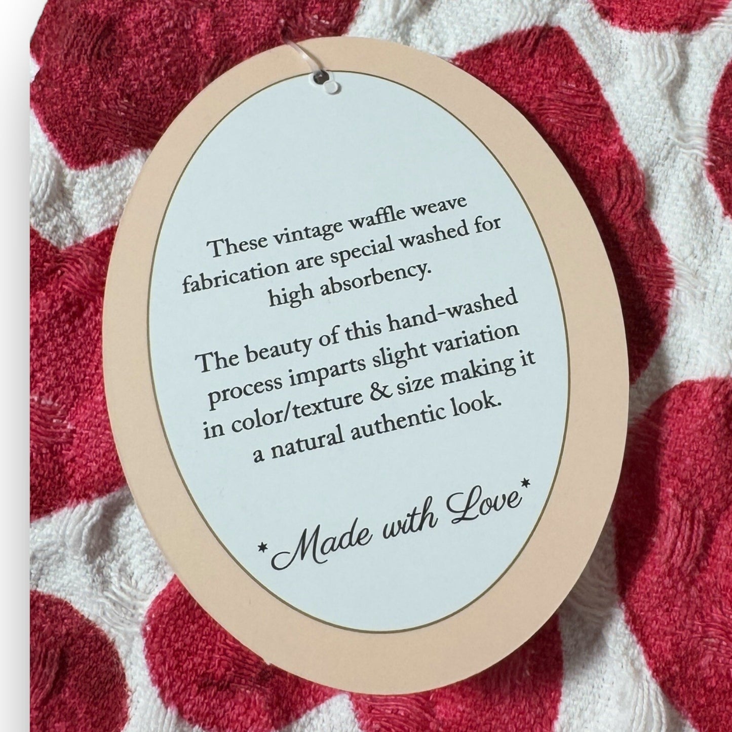 Cupcakes and Cashmere Waffle Woven Heart Kitchen Dish Towels — Red & Pink - Trendiez U ♥