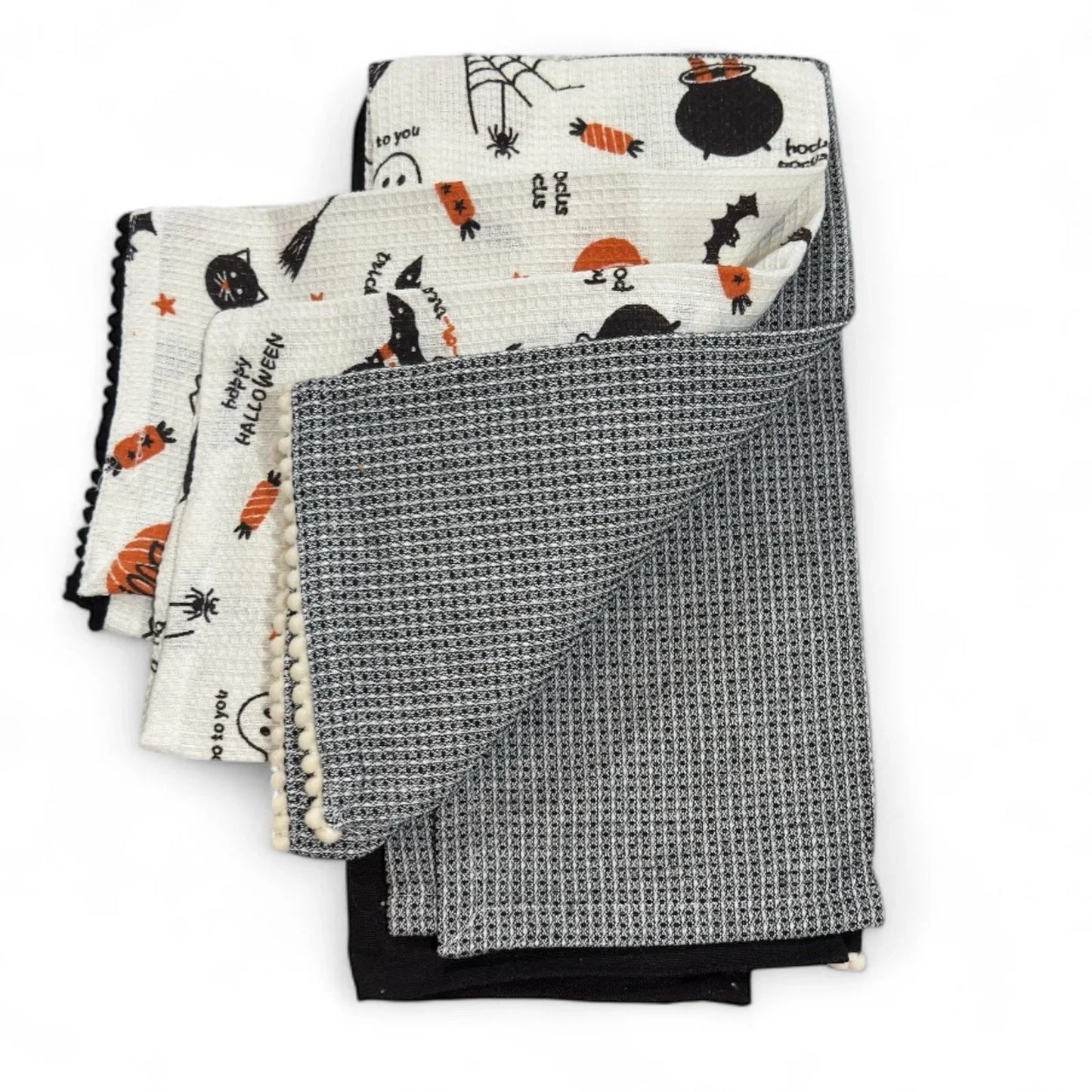 Cynthia Rowley Curious Collection Kitchen Towel Set of 3 Textured Ghosts 20x28” - Trendiez U ♥