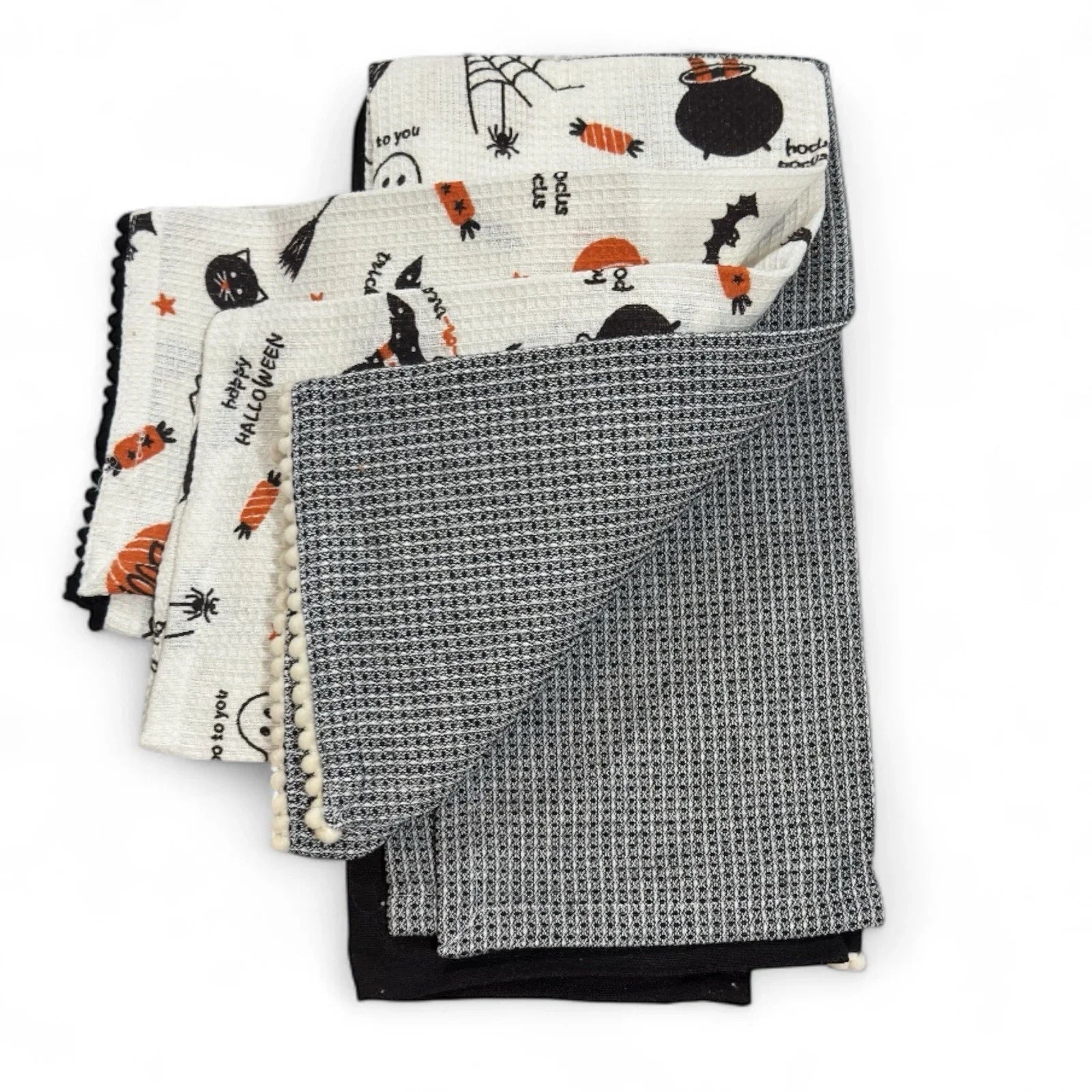 Cynthia Rowley Curious Collection Kitchen Towel Set of 3 Textured Ghosts 20x28” - Trendiez U ♥