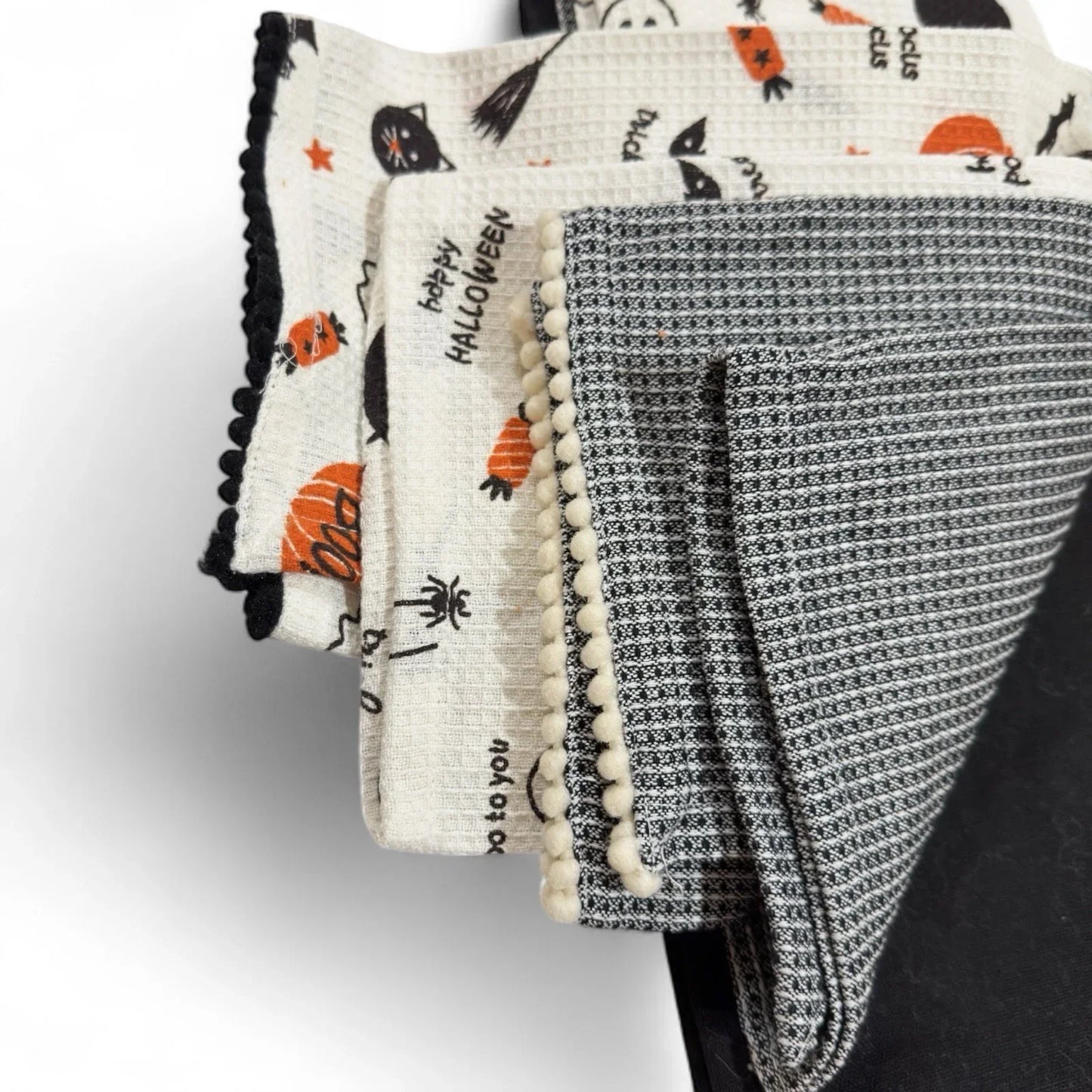 Cynthia Rowley Curious Collection Kitchen Towel Set of 3 Textured Ghosts 20x28” - Trendiez U ♥