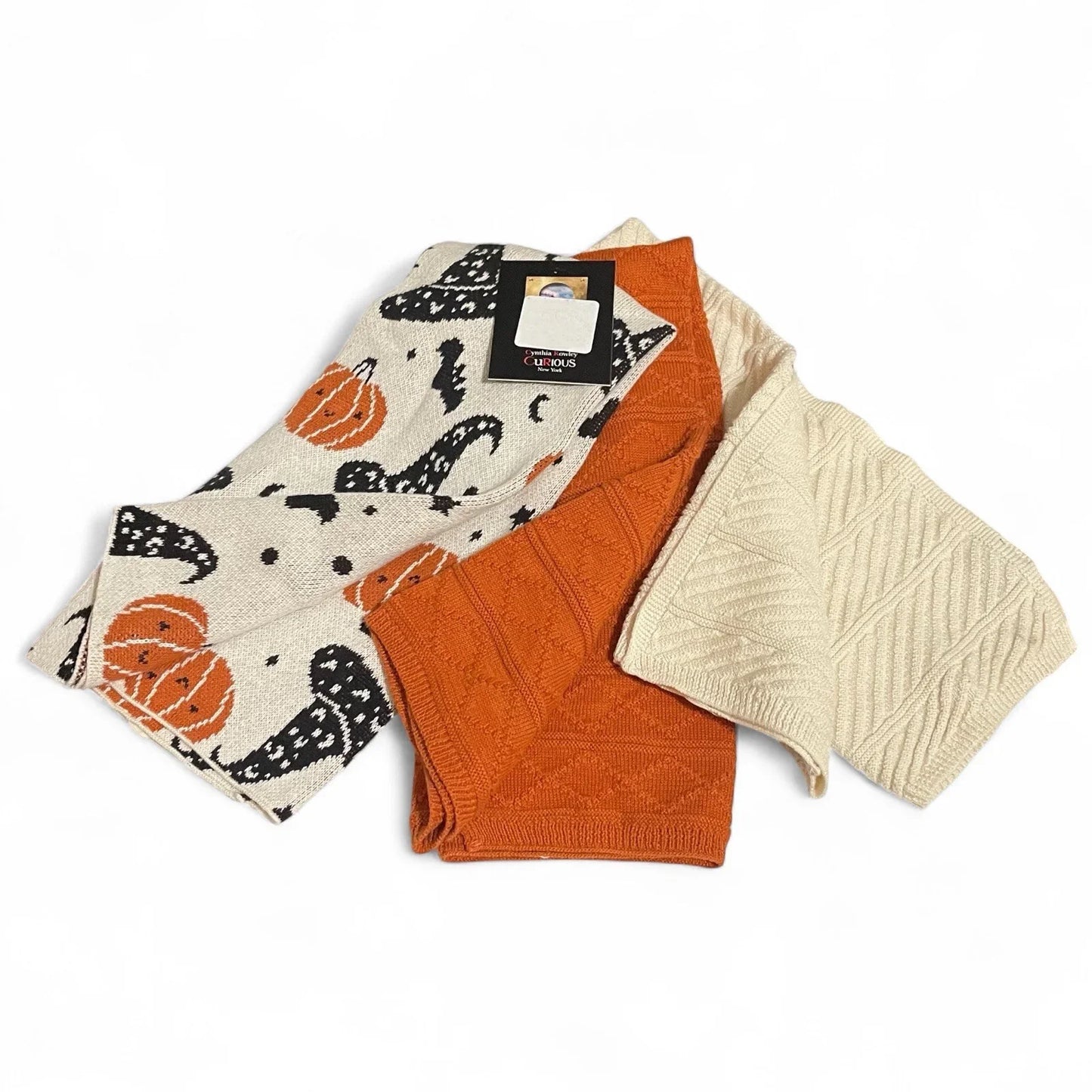 Cynthia Rowley Knit Kitchen Towel Set 3-Piece Halloween Pumpkin - Trendiez U ♥