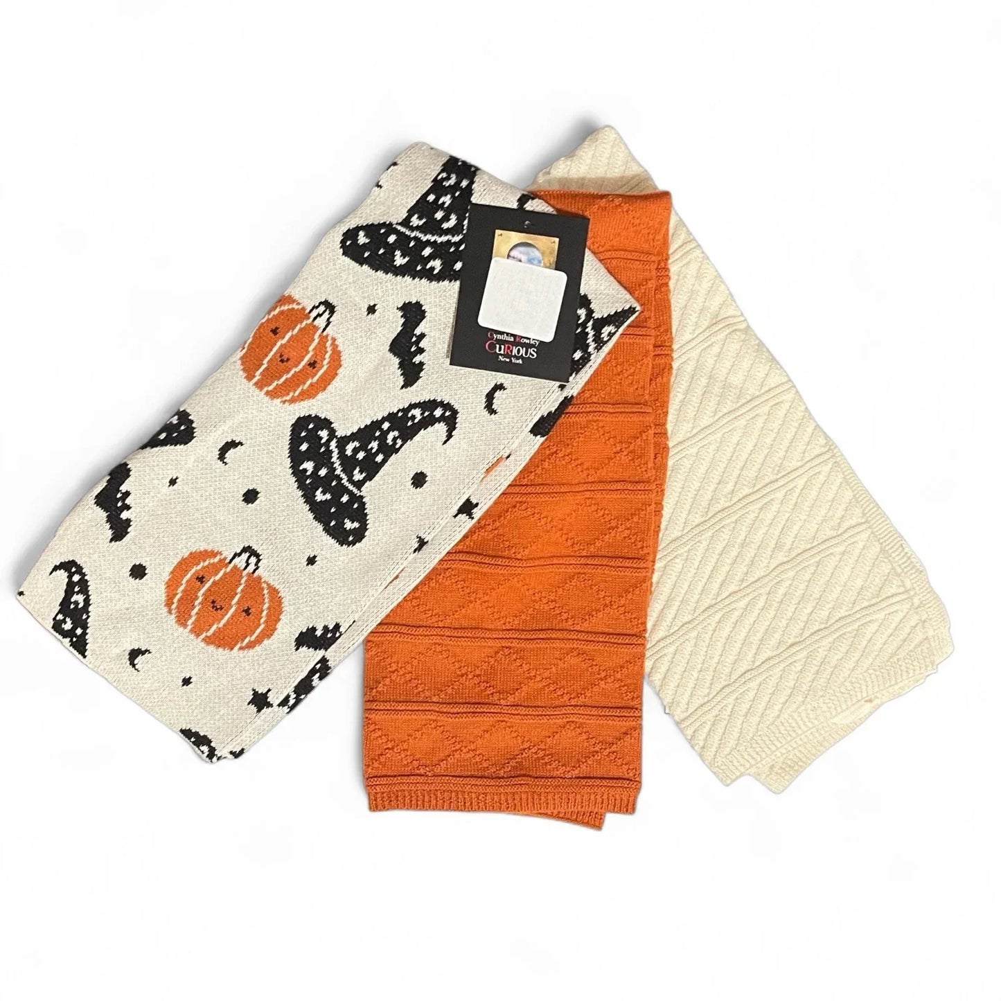 Cynthia Rowley Knit Kitchen Towel Set 3-Piece Halloween Pumpkin - Trendiez U ♥