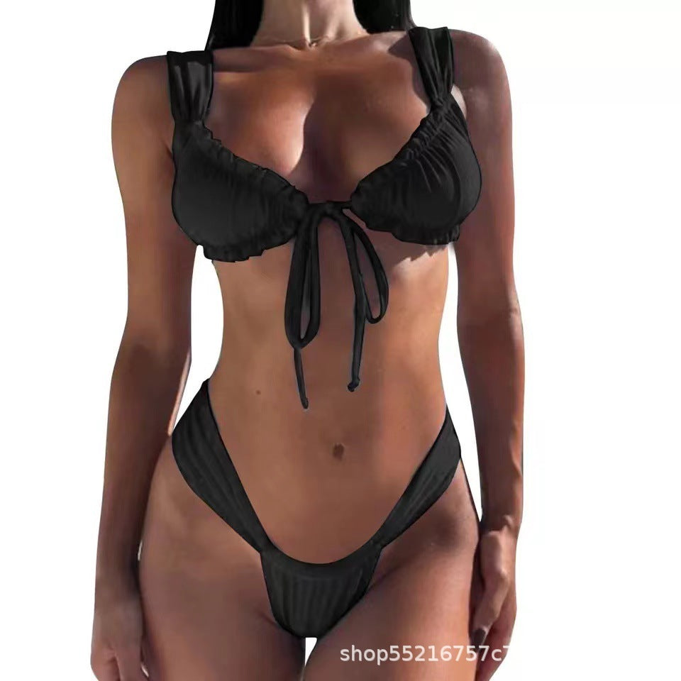 Lace-up Bikini Set