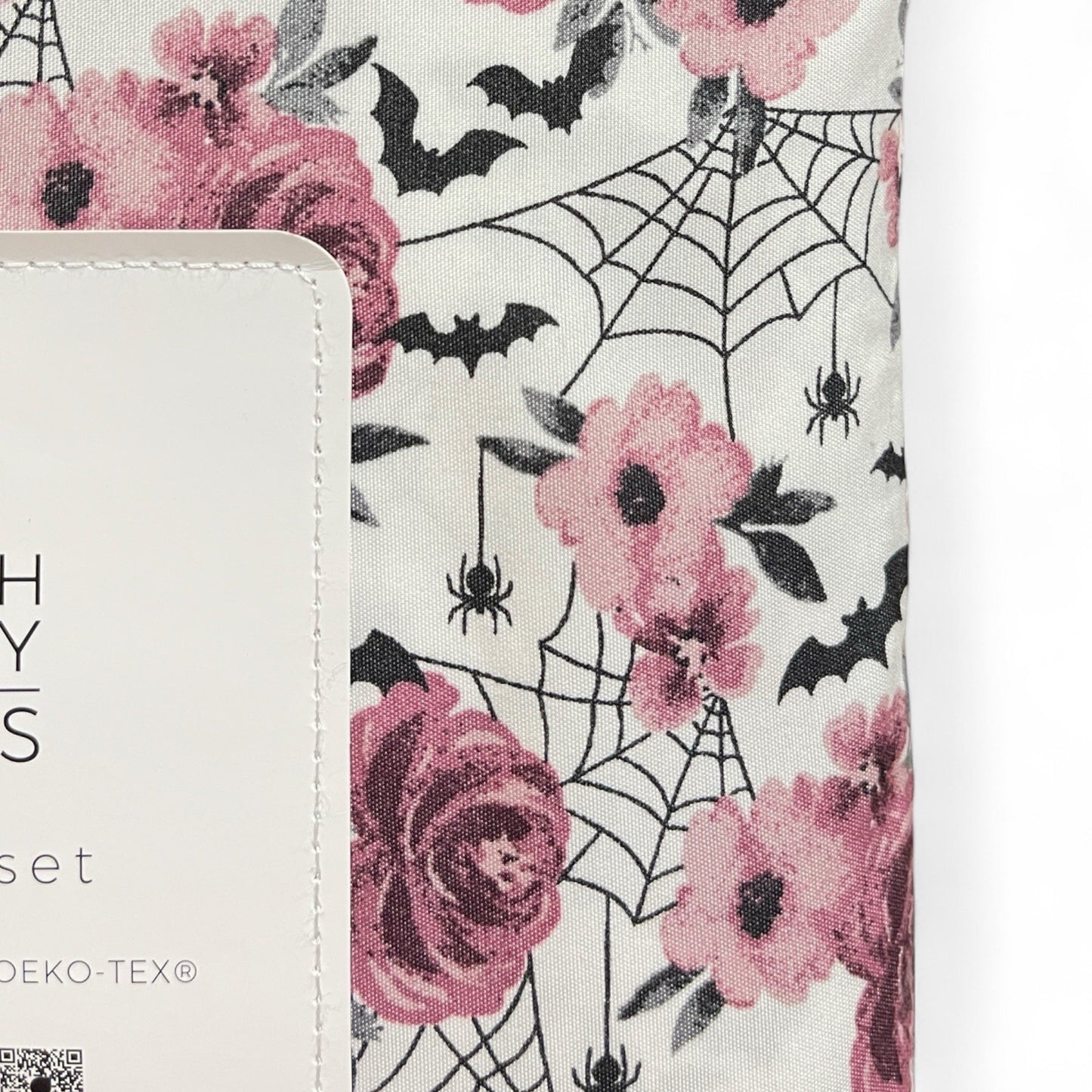 Deborah Connolly Design KING Sheet Set Purple Floral Spider Bat Halloween Theme - Trendiez U ♥