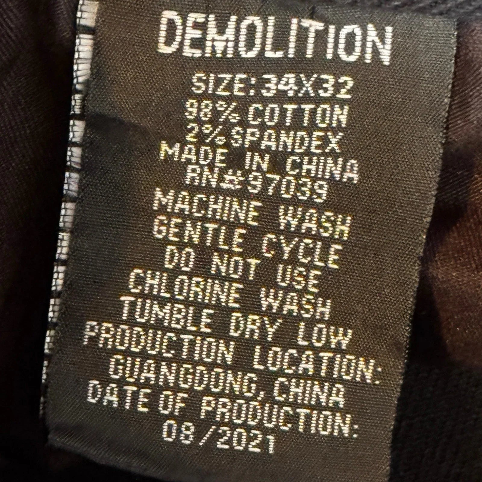 Demolition Men’s Jeans – Black Moto Studden Slim 34x32 - Trendiez U ♥