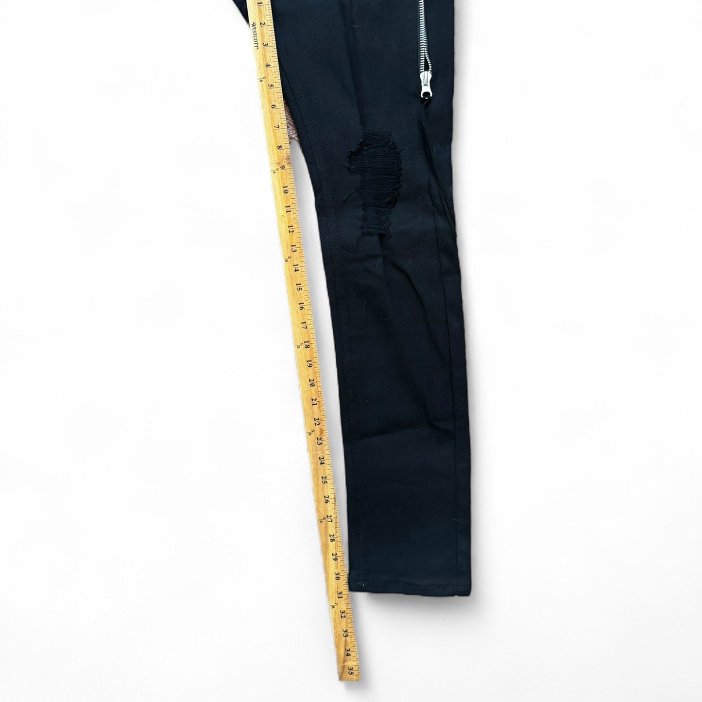 Demolition Men’s Jeans – Black Moto Studden Slim 34x32 - Trendiez U ♥
