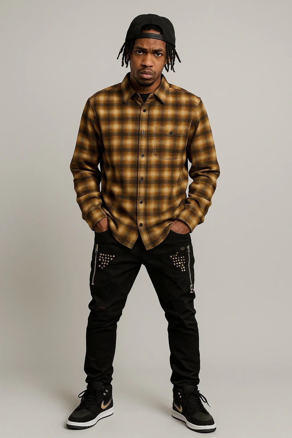 Demolition Men’s Jeans – Black Moto Studden Slim 34x32 - Trendiez U ♥