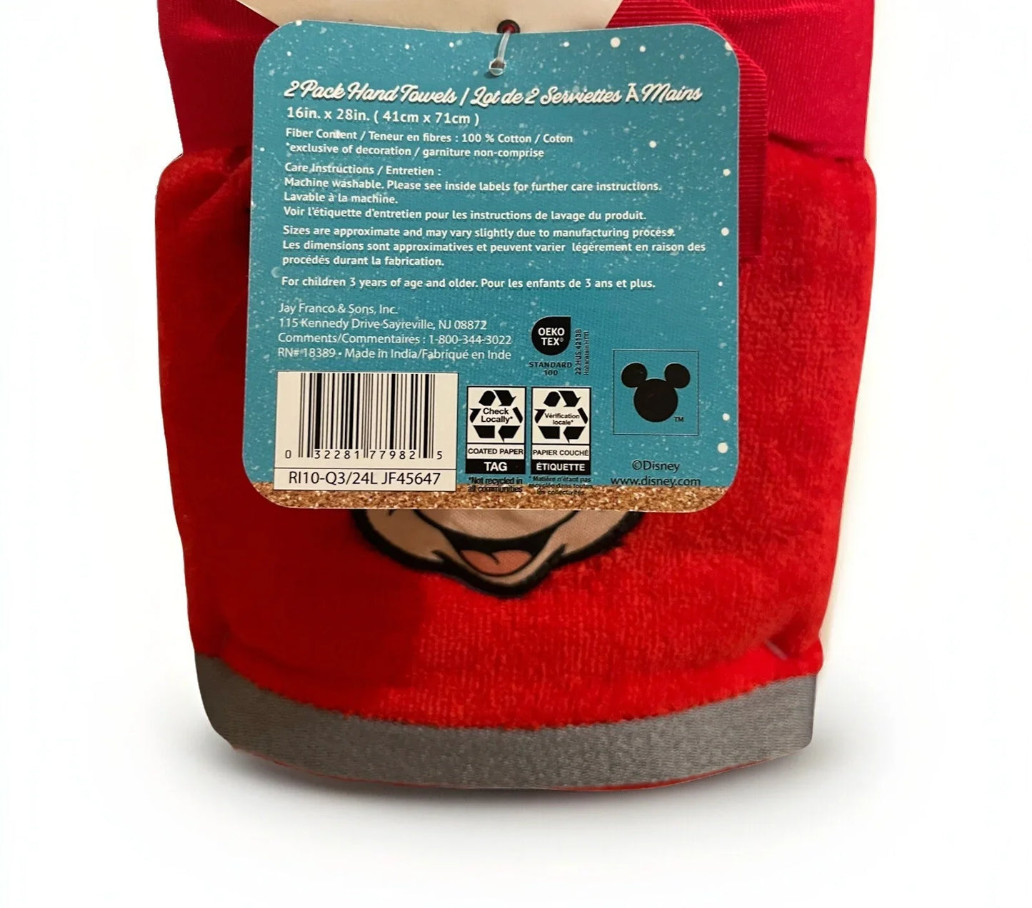 Disney Minnie Mouse 2pc Bathroom Hand Towels Christmas Decor Embroidered - Trendiez U ♥