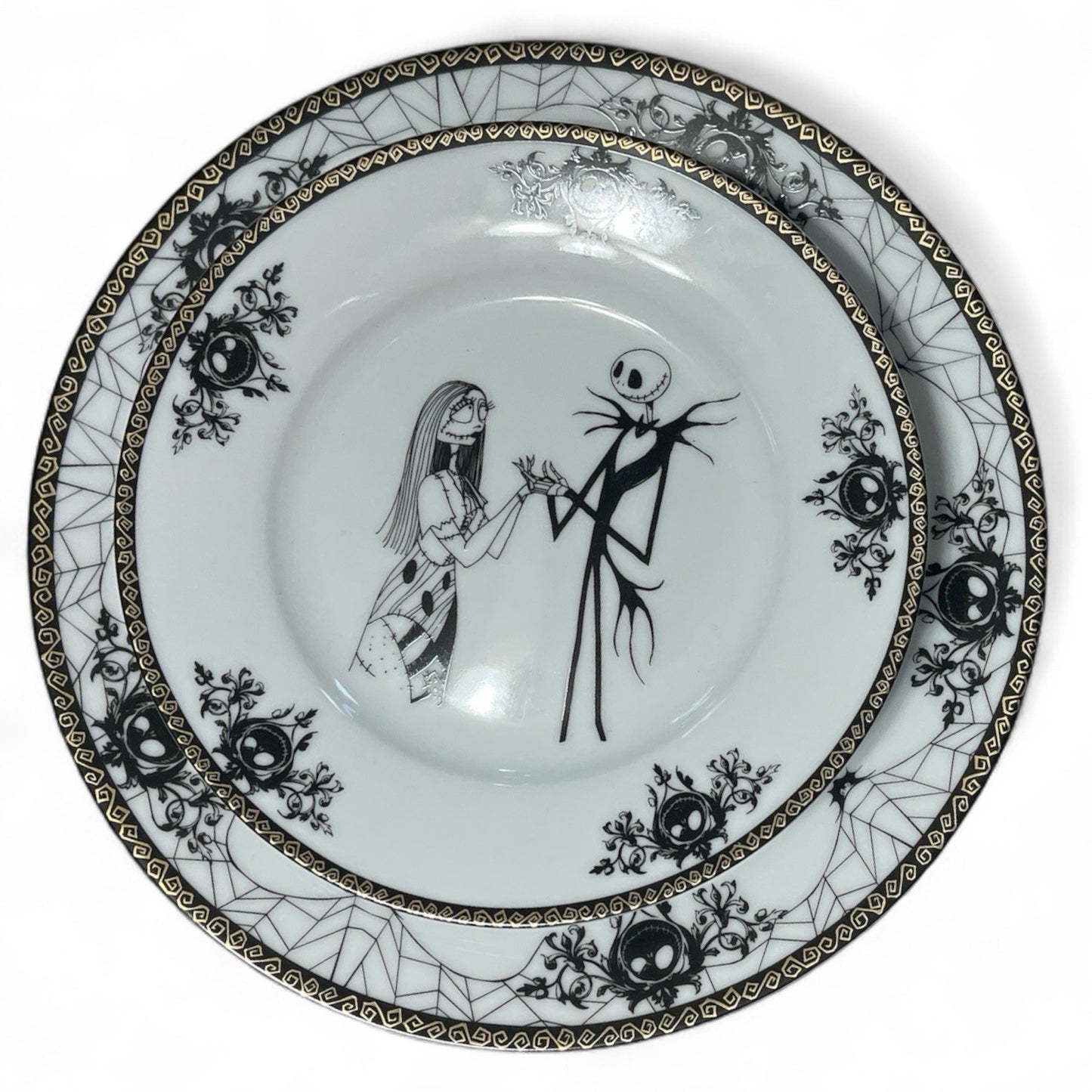 Disney Nightmare Before Christmas Sally Jack Skellington Dinner Plate 10.5” 8” - Trendiez U ♥