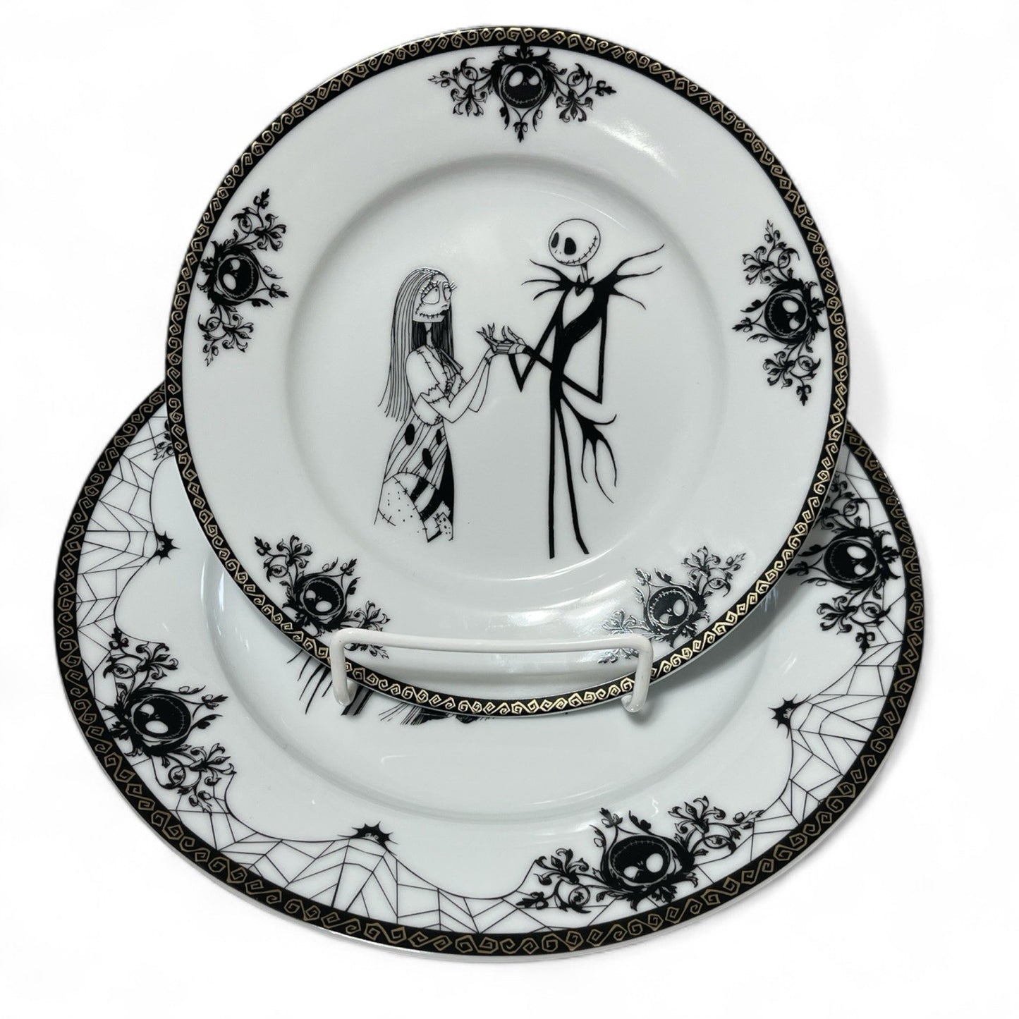 Disney Nightmare Before Christmas Sally Jack Skellington Dinner Plate 10.5” 8” - Trendiez U ♥