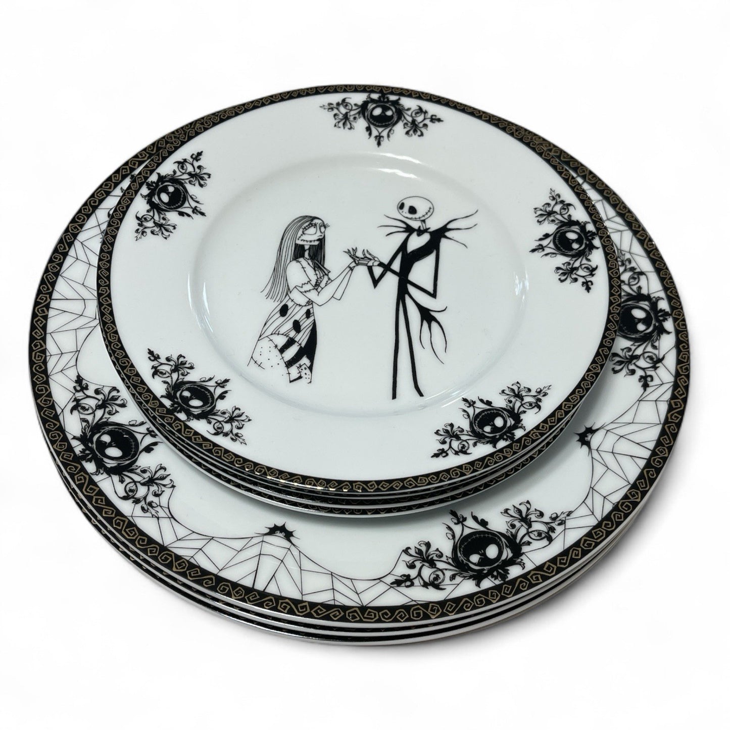 Disney Nightmare Before Christmas Sally Jack Skellington Dinner Plate 10.5” 8” - Trendiez U ♥