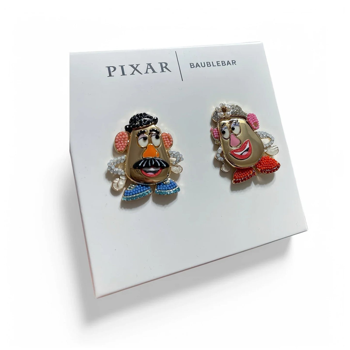 Disney Pixar Baublebar Toy Story Mr. & Mrs. Potato Head Earrings Gold Tone Studs - Trendiez U ♥