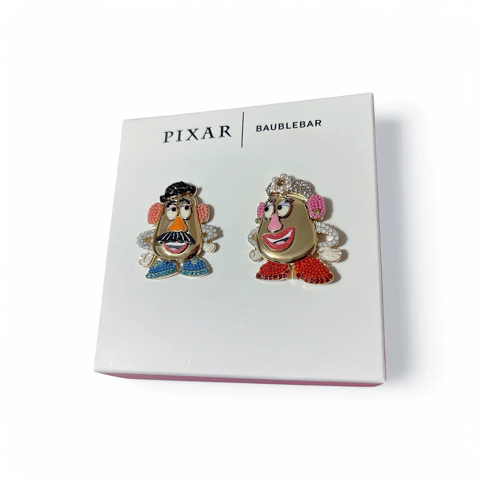 Disney Pixar Baublebar Toy Story Mr. & Mrs. Potato Head Earrings Gold Tone Studs - Trendiez U ♥