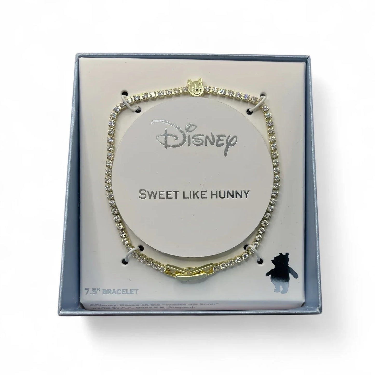 Disney Winnie the Pooh Rhinestone Bracelet – Gold “Sweet Like Hunny” - Trendiez U ♥