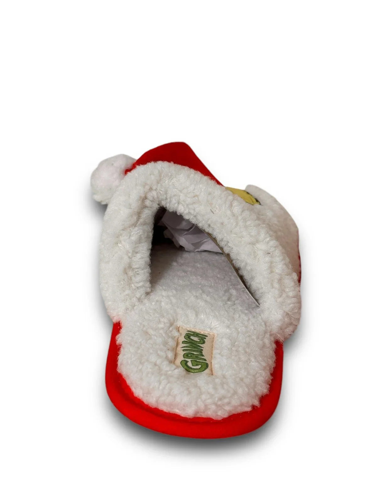 Dr Seuss Grinch White Red Christmas Santa Hat Slippers Kids XL 4/5 - Trendiez U ♥