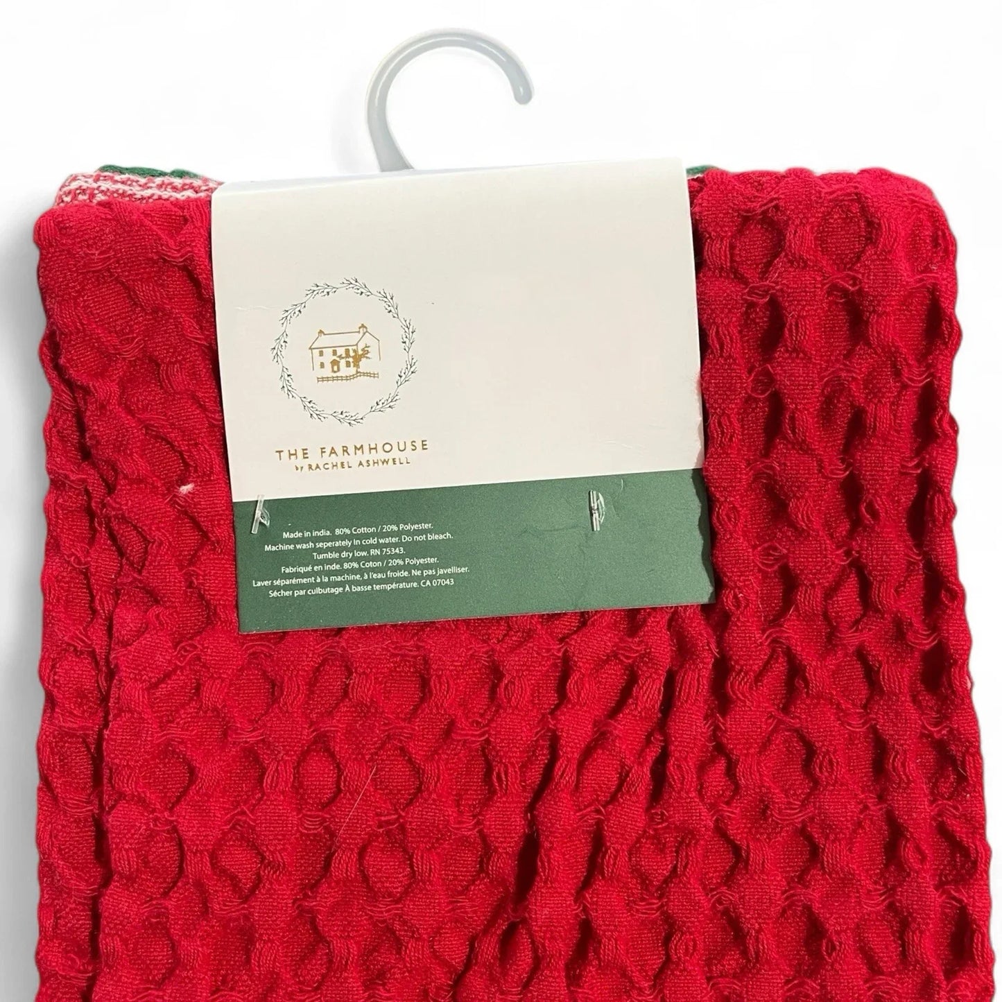 Farmhouse Waffle Weave Christmas Kitchen Towel Set (4, Red/Green) - Trendiez U ♥