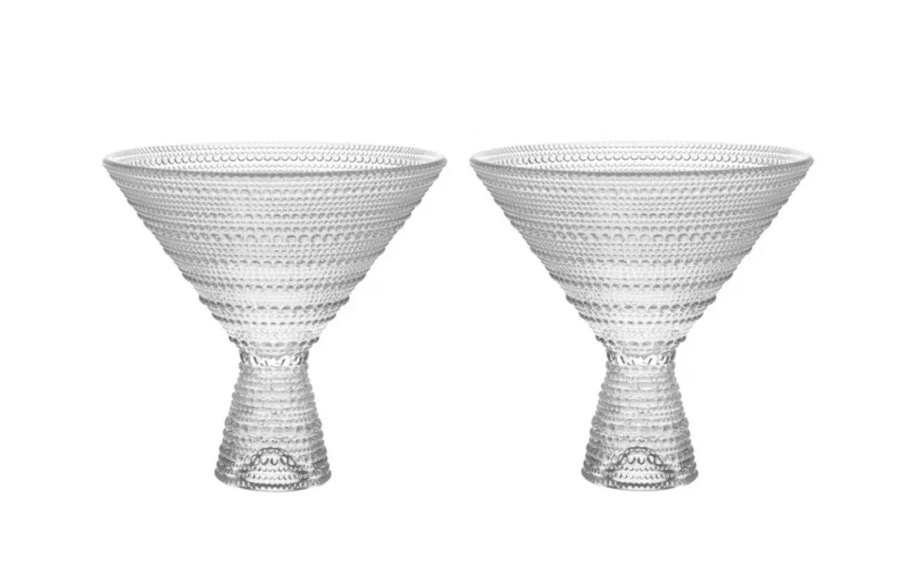 Fortessa Jupiter Martini Glasses Set of 4 Clear 11.5oz Textured Vintage - Trendiez U ♥