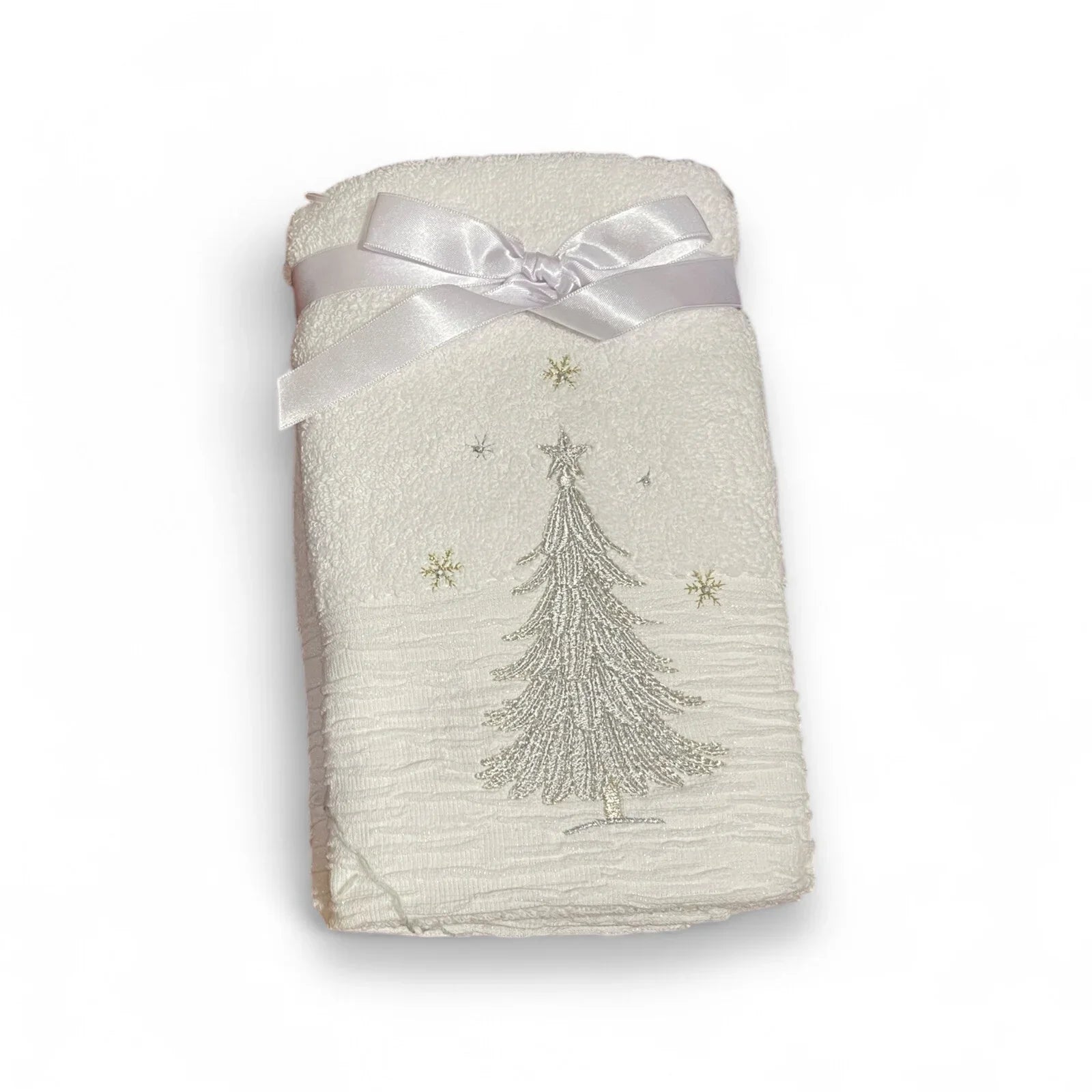 Glitz+Glimmer Christmas Hand Towels Silver/Gold Rhinestones Embroidered Turkish - Trendiez U ♥