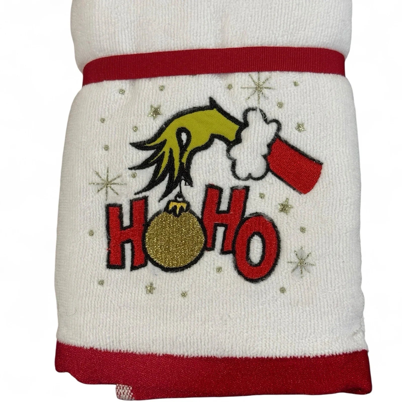 Grinch Dr. Suess Ho Ho 2pk Hand Towels Christmas Holiday Bathroom Decor - Trendiez U ♥
