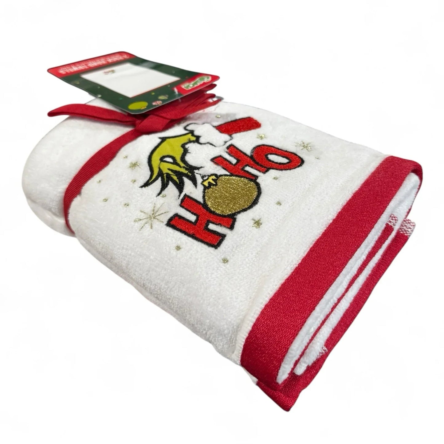 Grinch Dr. Suess Ho Ho 2pk Hand Towels Christmas Holiday Bathroom Decor - Trendiez U ♥