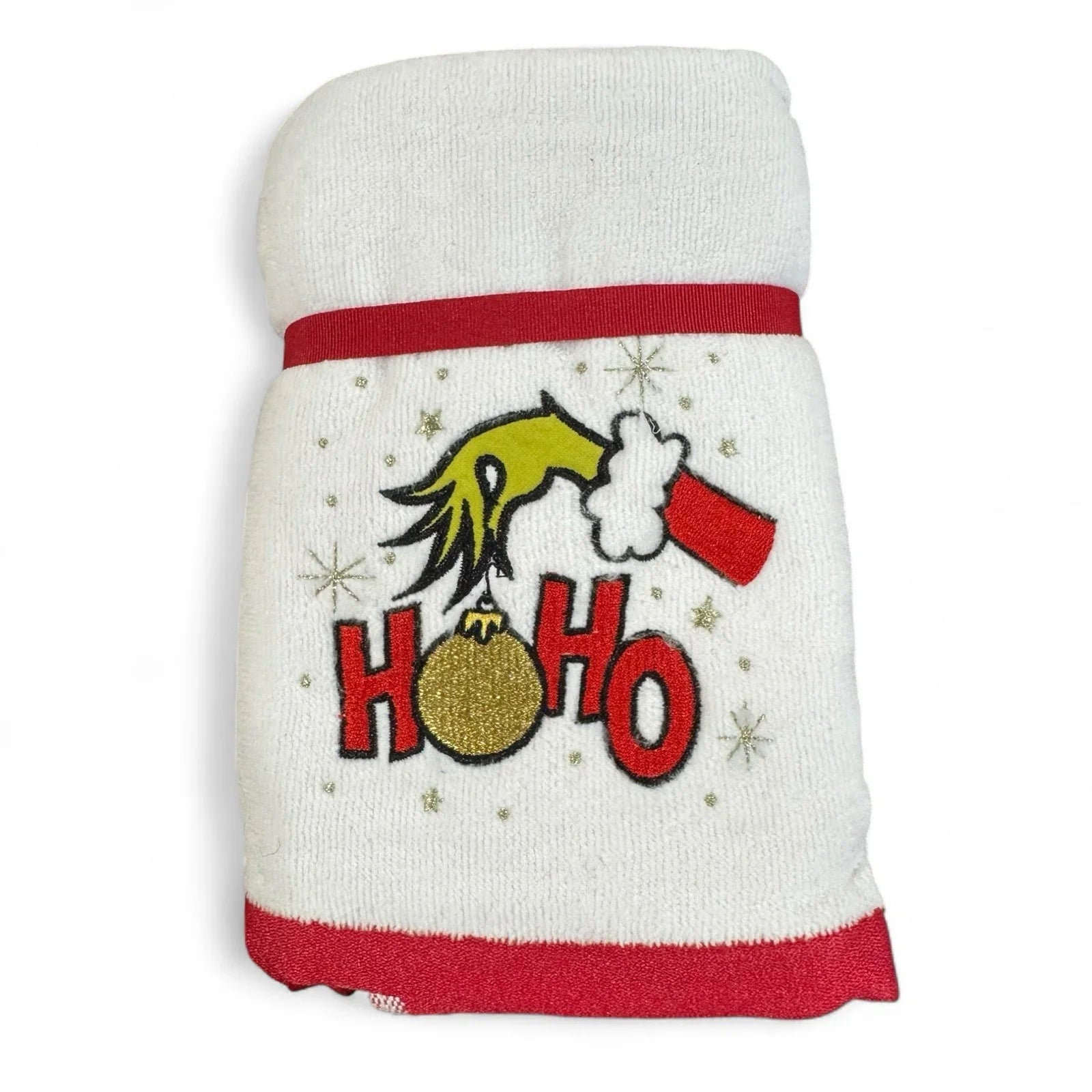 Grinch Dr. Suess Ho Ho 2pk Hand Towels Christmas Holiday Bathroom Decor - Trendiez U ♥
